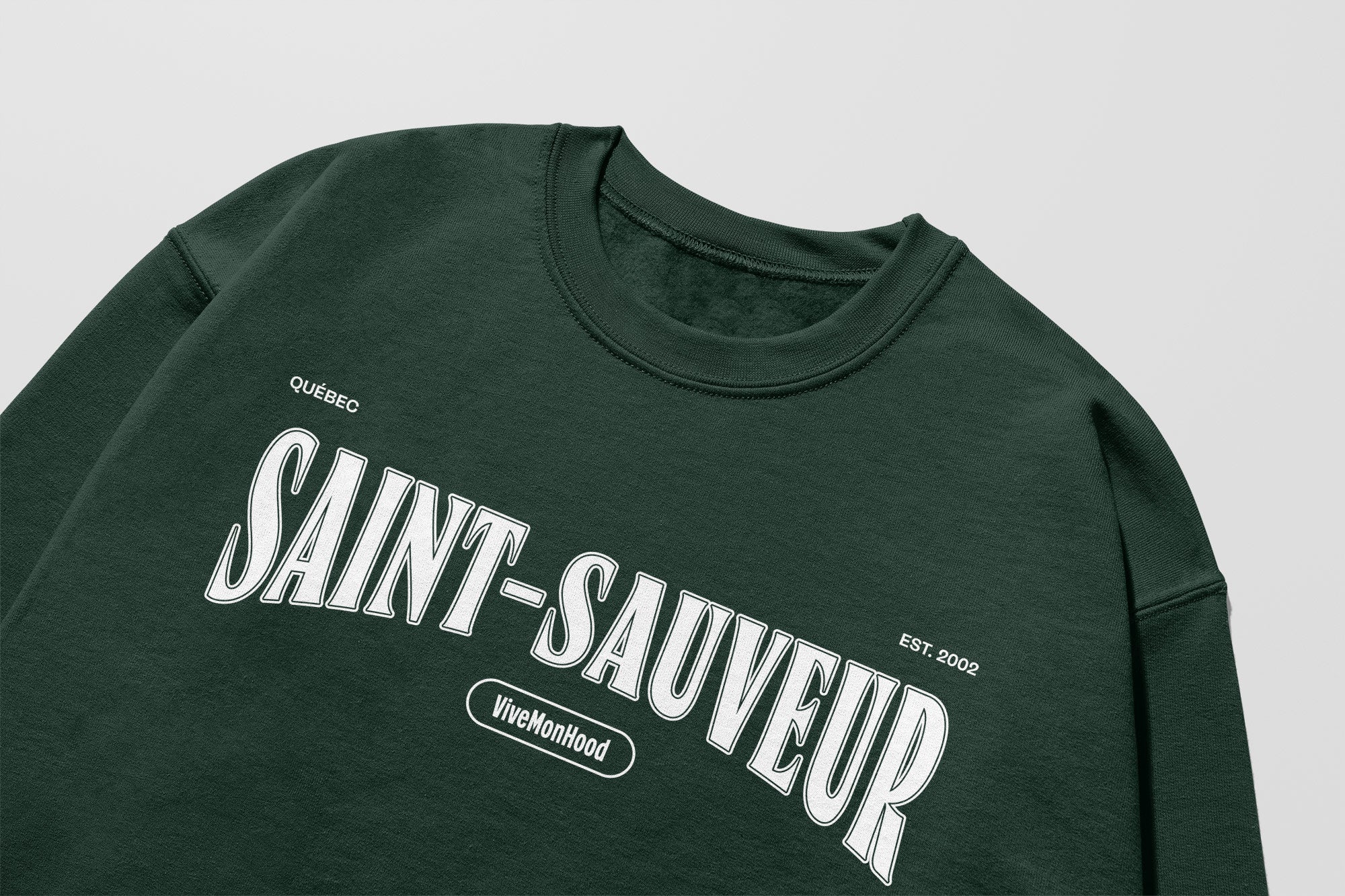 Mon Crew Confort - Adultes - Saint-Sauveur - Impression en Blanc