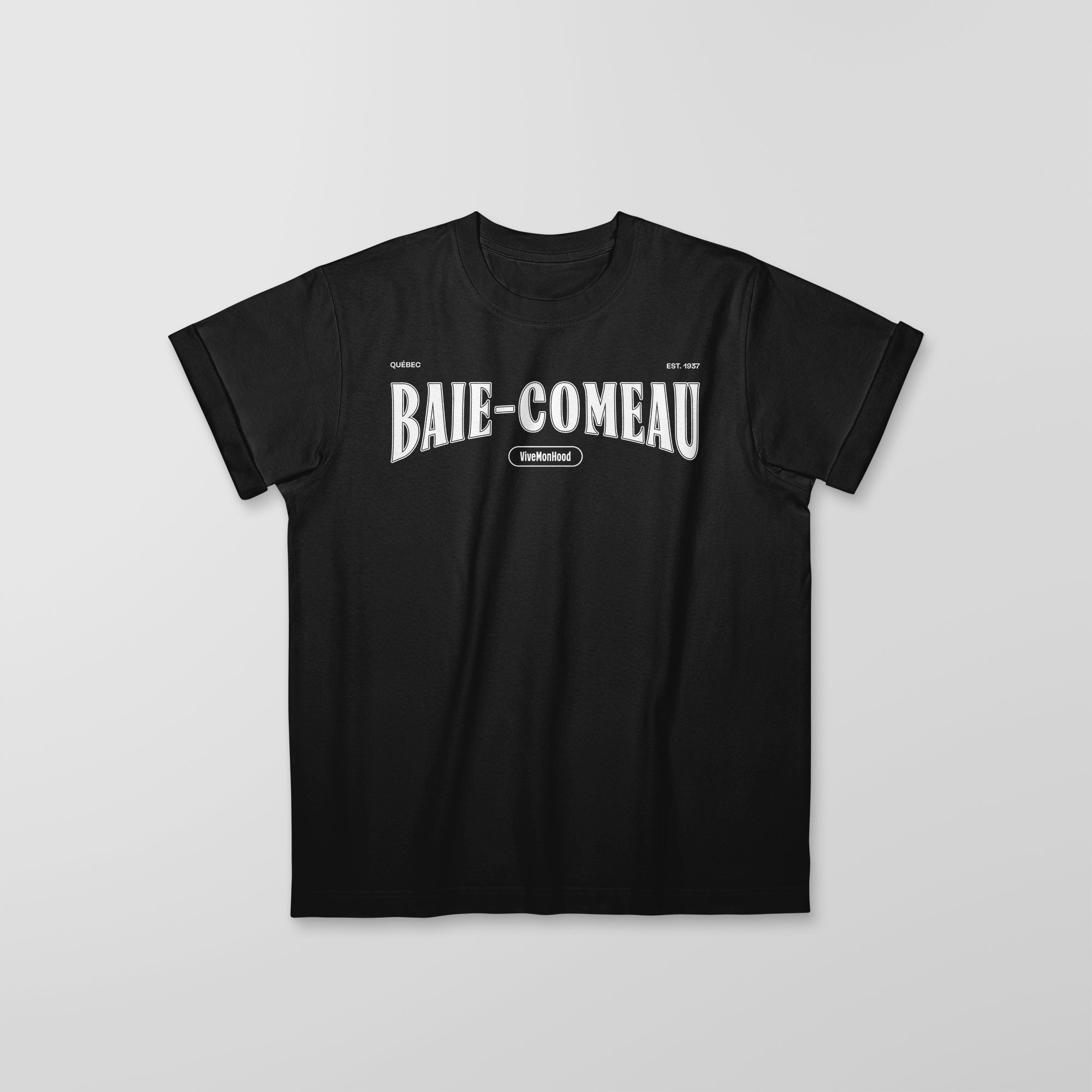 Mon T-Shirt Garçon - Adultes - Baie-Comeau - Impression en Blanc