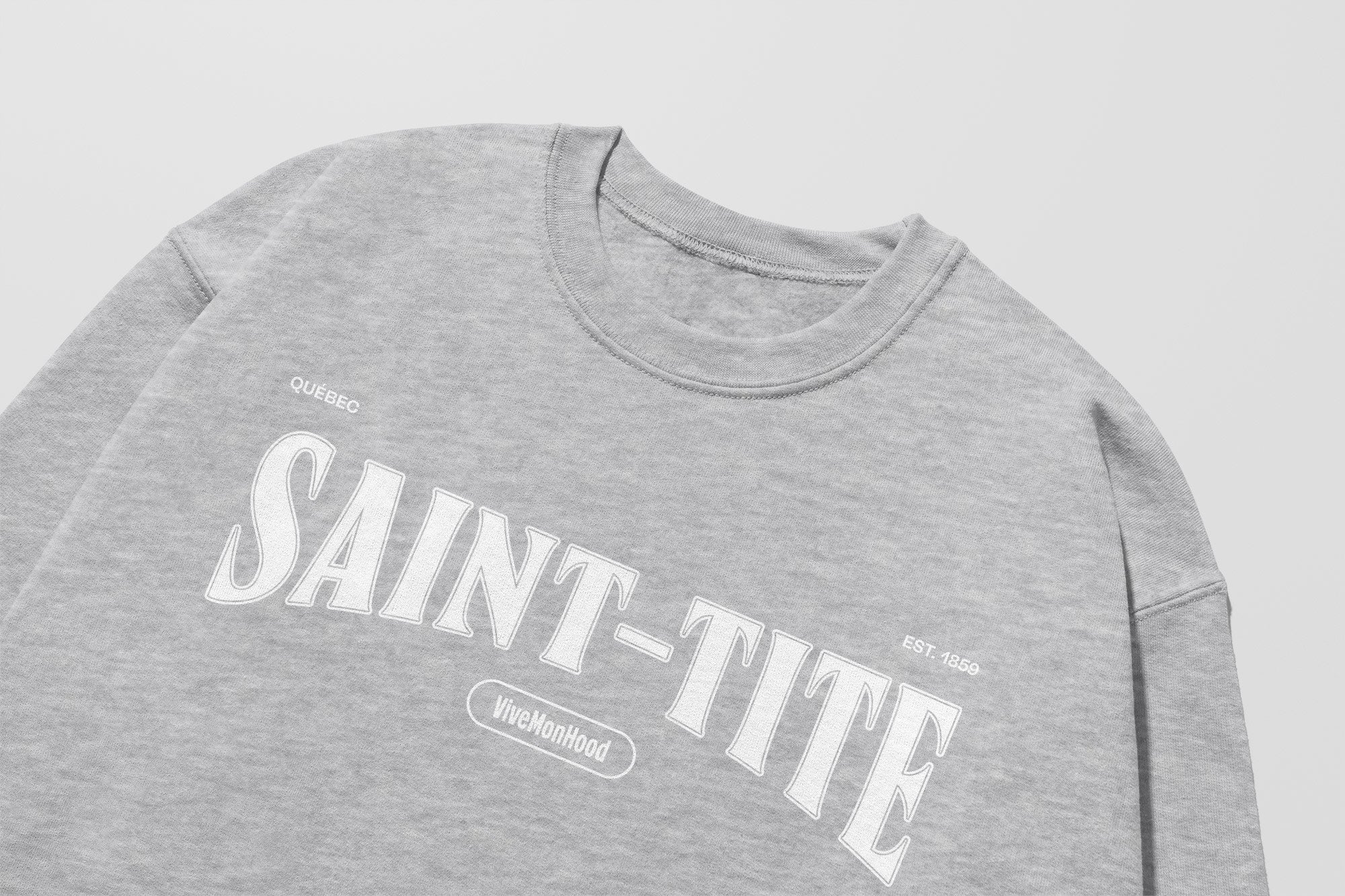 Mon Crew Fit - Enfants - Saint-Tite - Impression en Blanc