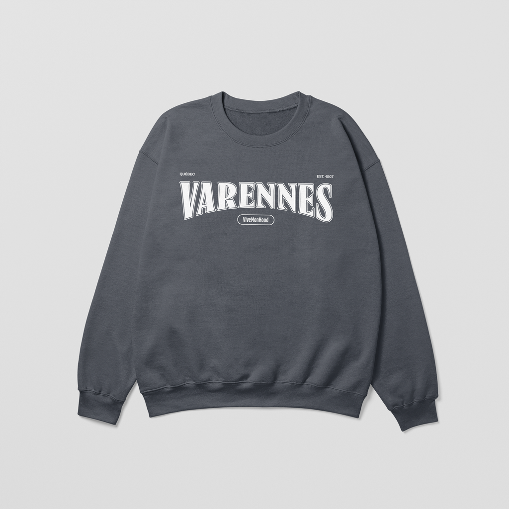Mon Crew Fit - Varennes - Enfant - Blanc - Dark Heather