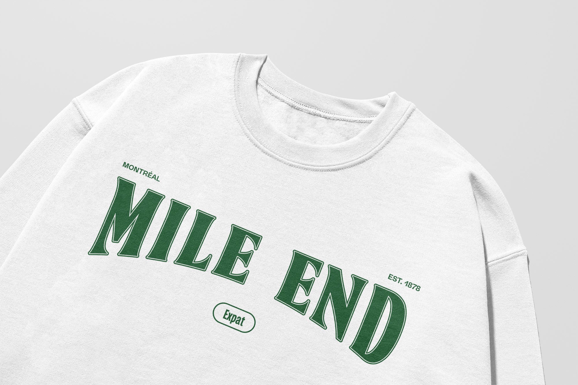 Mon Crew Fit - Adultes - Mile End - Impression en Vert