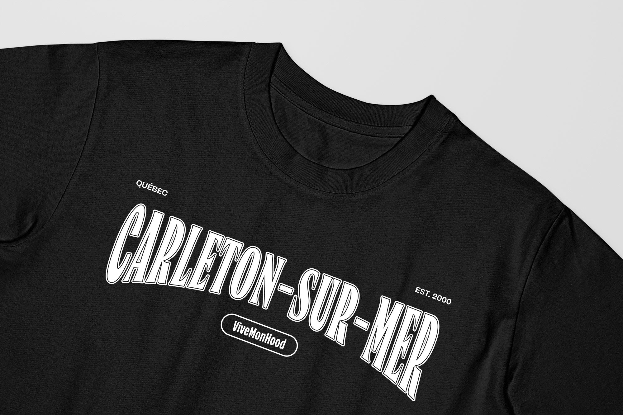 Mon T-Shirt Garçon - Adultes - Carleton-sur-Mer - Impression en Blanc