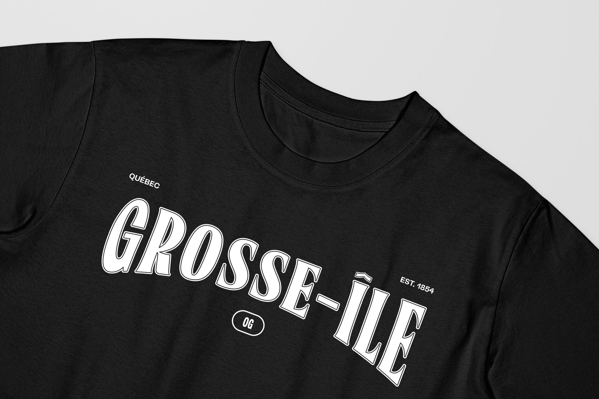 Mon T-Shirt Garçon - Adultes - Grosse-Ile - Impression en Blanc