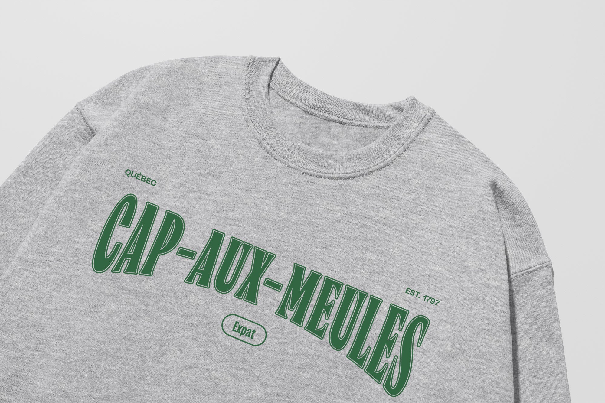 Mon Crew Fit - Adultes - Cap-aux-Meules - Impression en Vert