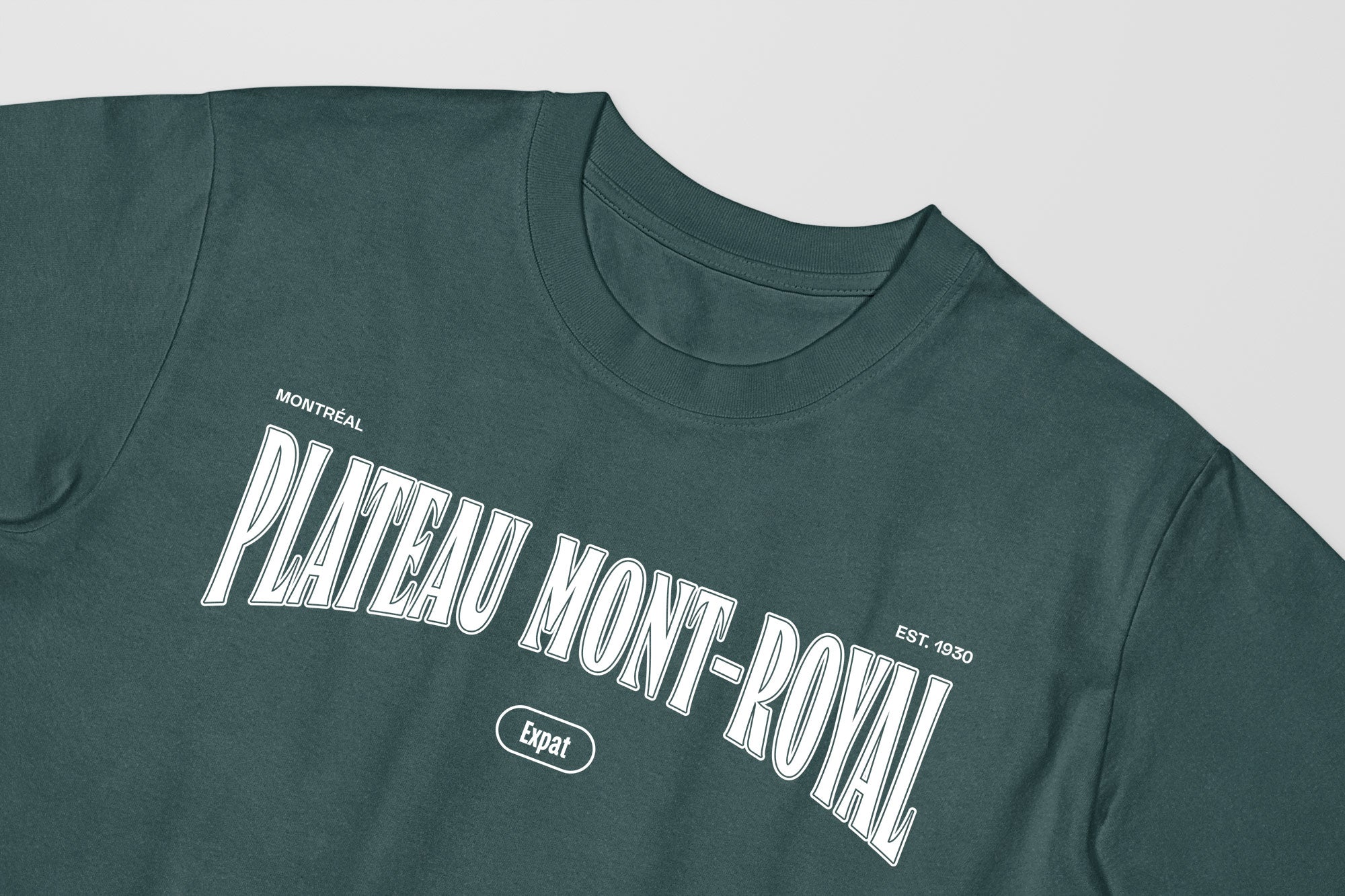 Mon T-Shirt Garçon - Adultes - Plateau Mont-Royal - Impression en Blanc