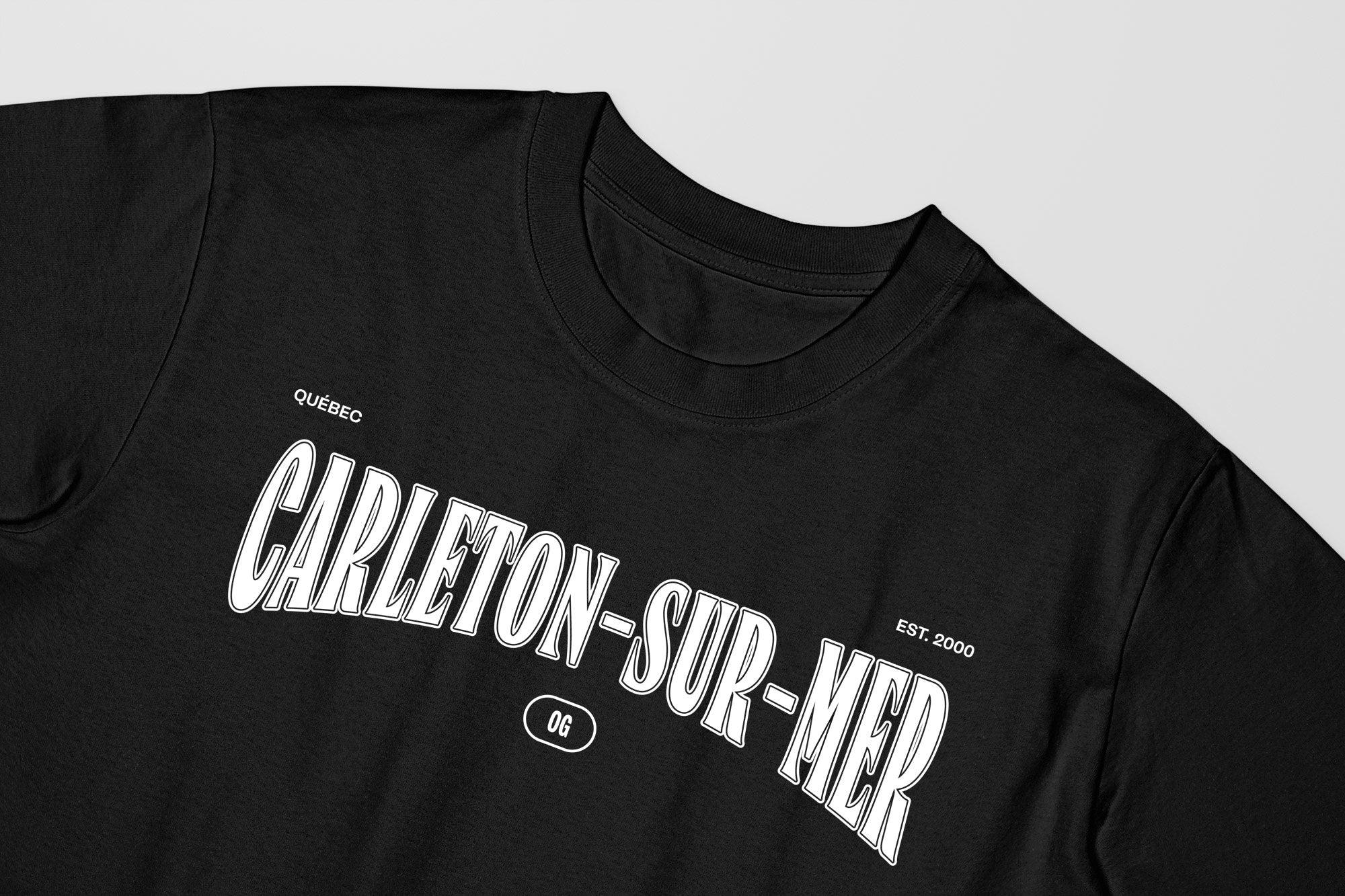 Mon T-Shirt Garçon - Adultes - Carleton-sur-Mer - Impression en Blanc