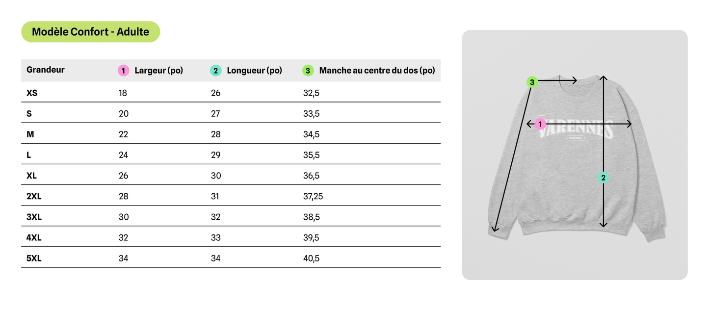 Mon Crew Confort - Saint-Lambert - Adulte - Blanc - Noir