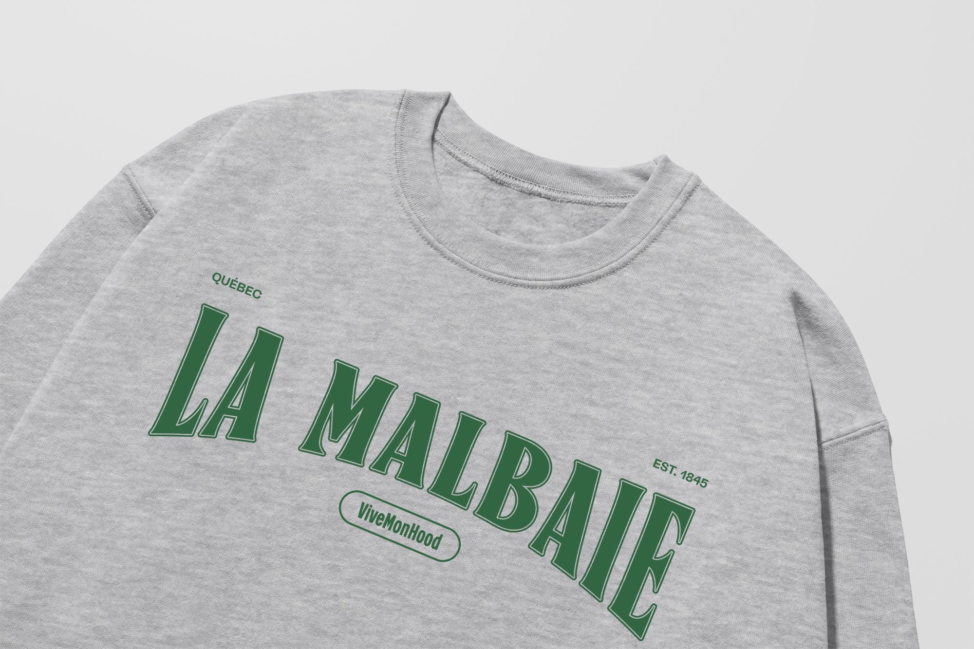 Mon Crew Fit - Adultes - La Malbaie - Impression en Vert