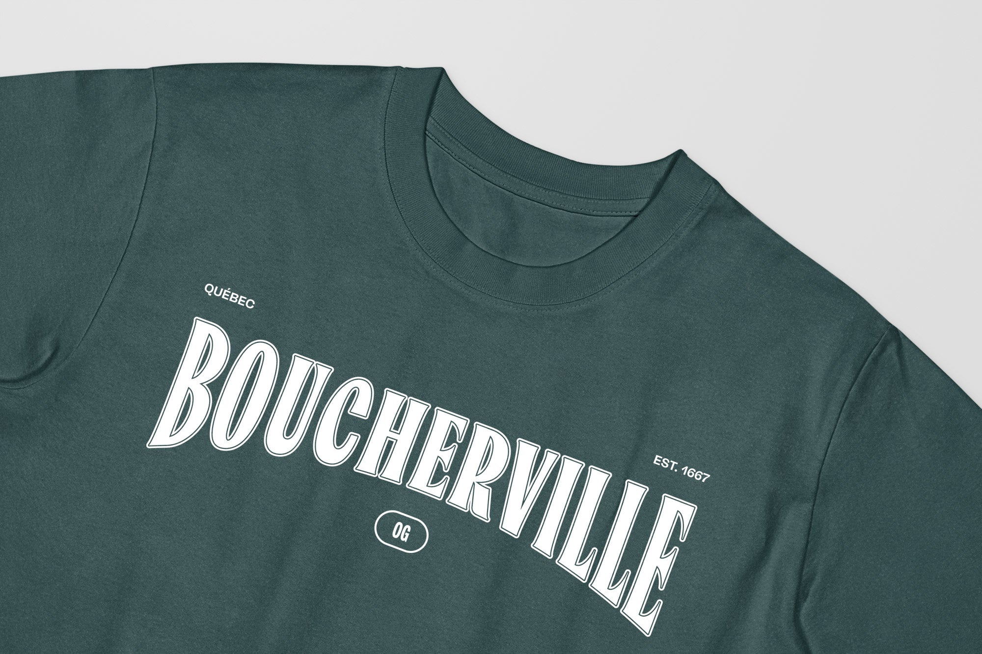 Mon T-Shirt Garçon - Adultes - Boucherville - Impression en Blanc