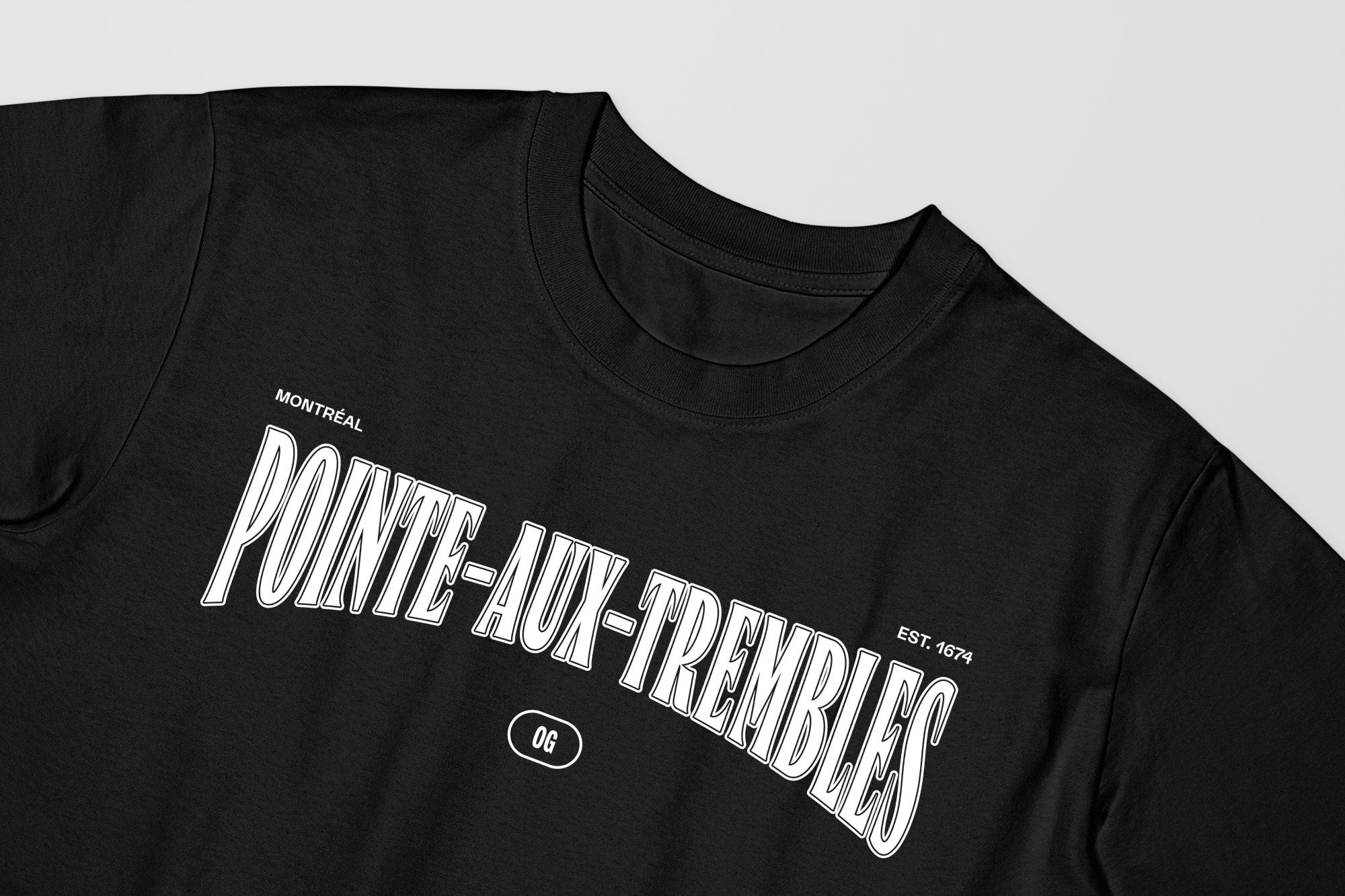Mon T-Shirt Garçon - Adultes - Pointe-aux-Trembles - Impression en Blanc