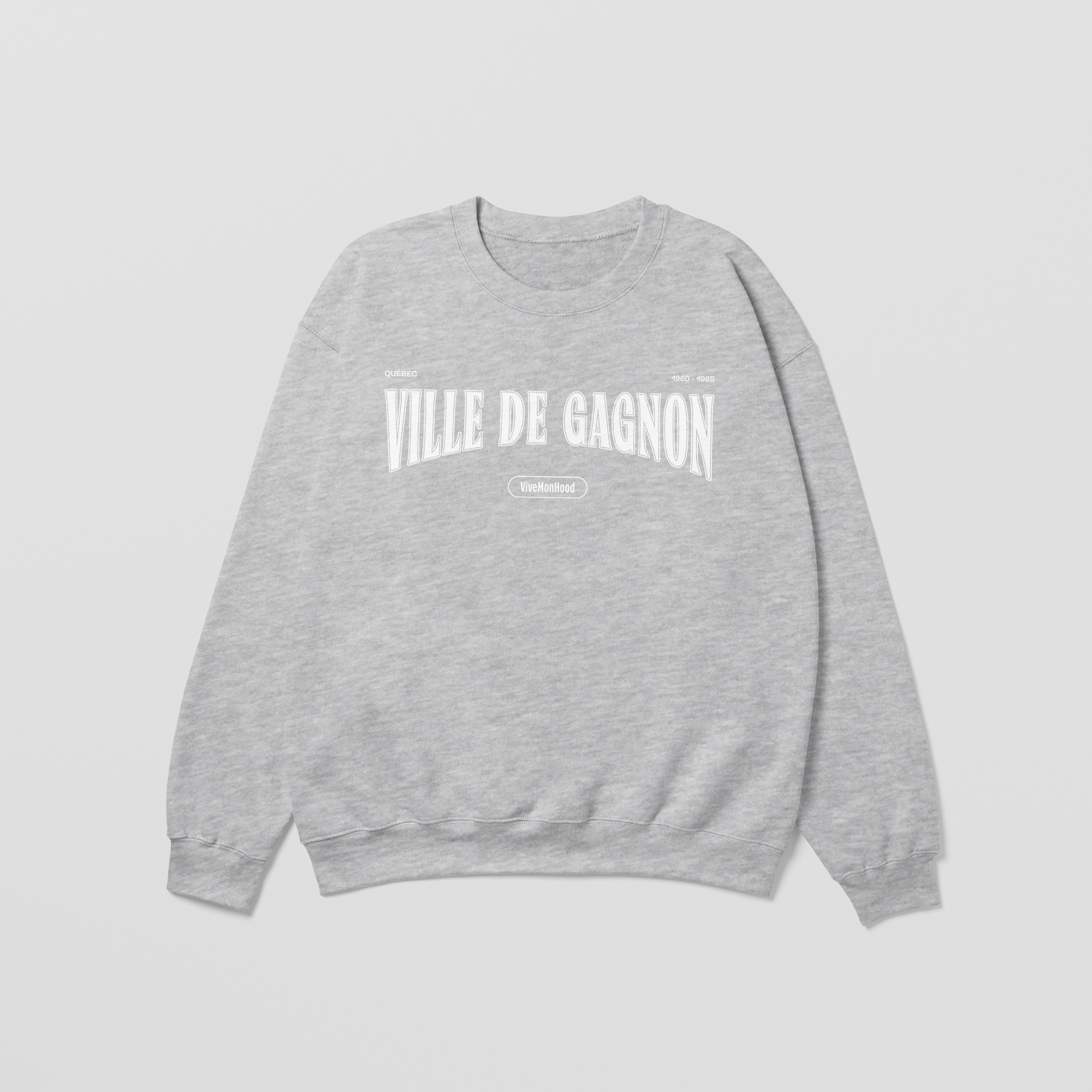 Mon Crew Fit - Ville de Gagnon - Enfant - Blanc - Sport Gray
