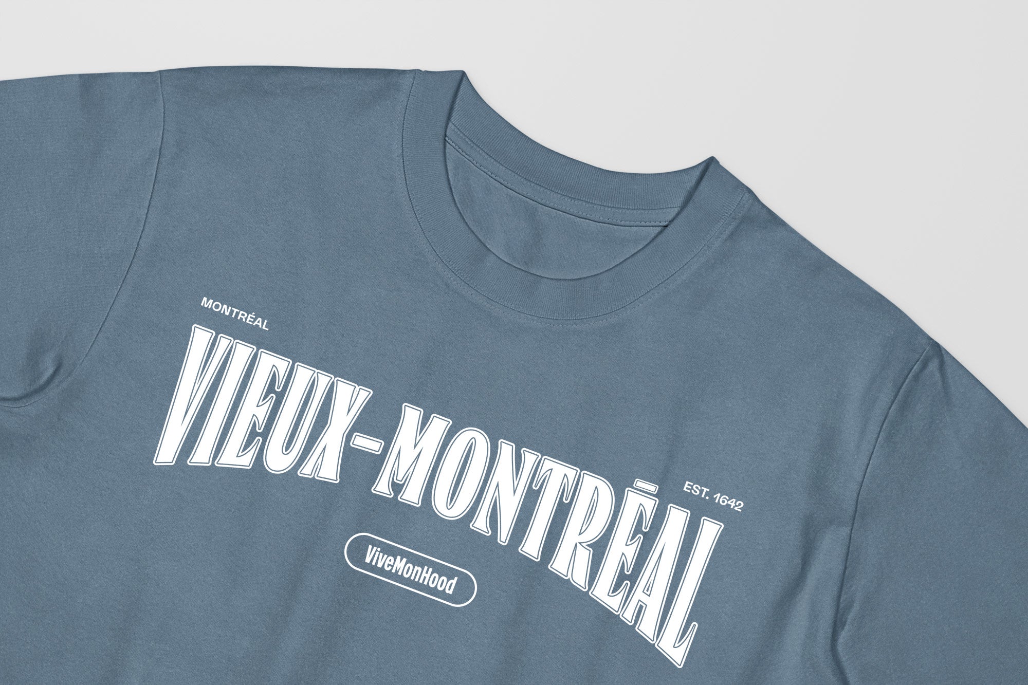 Mon T-Shirt Garçon - Adultes - Vieux-Montréal - Impression en Blanc