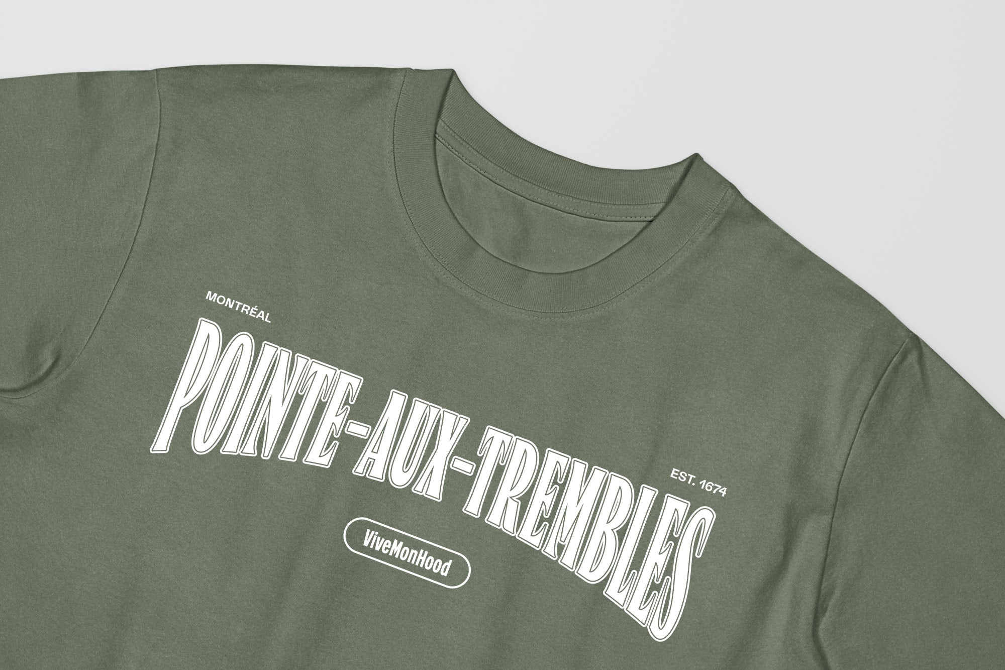 Mon T-Shirt Garçon - Adultes - Pointe-aux-Trembles - Impression en Blanc