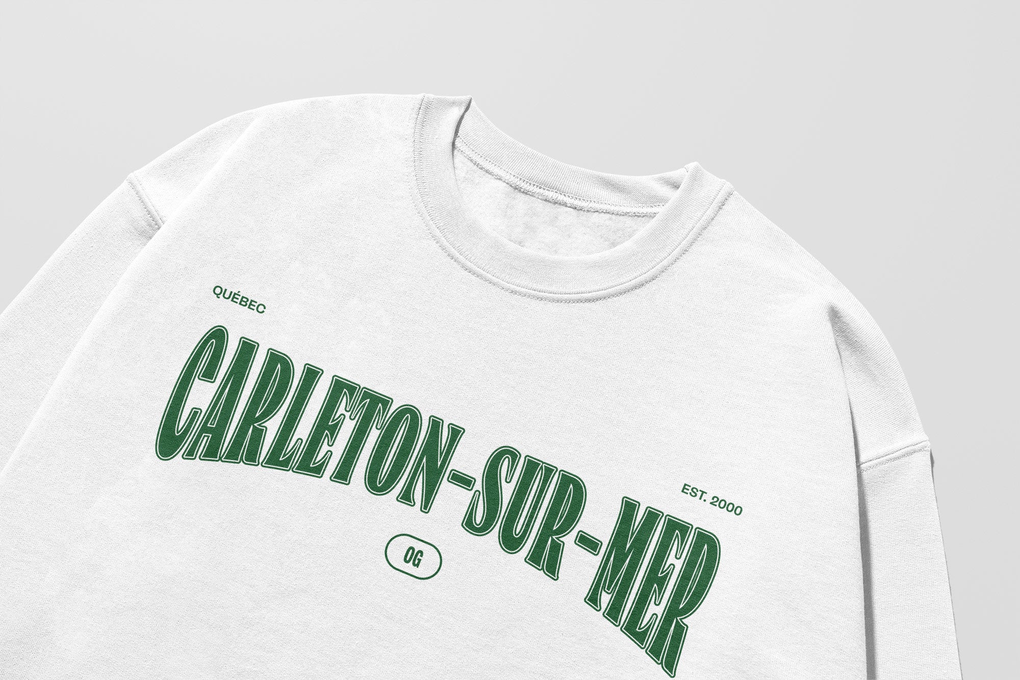 Mon Crew Fit - Adultes - Carleton-sur-Mer - Impression en Vert