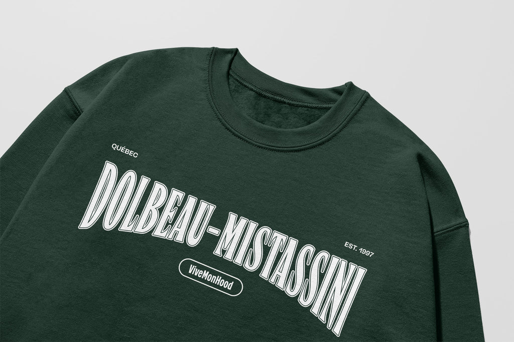 Mon Crew Confort - Adultes - Dolbeau-Mistassini - Impression en Blanc