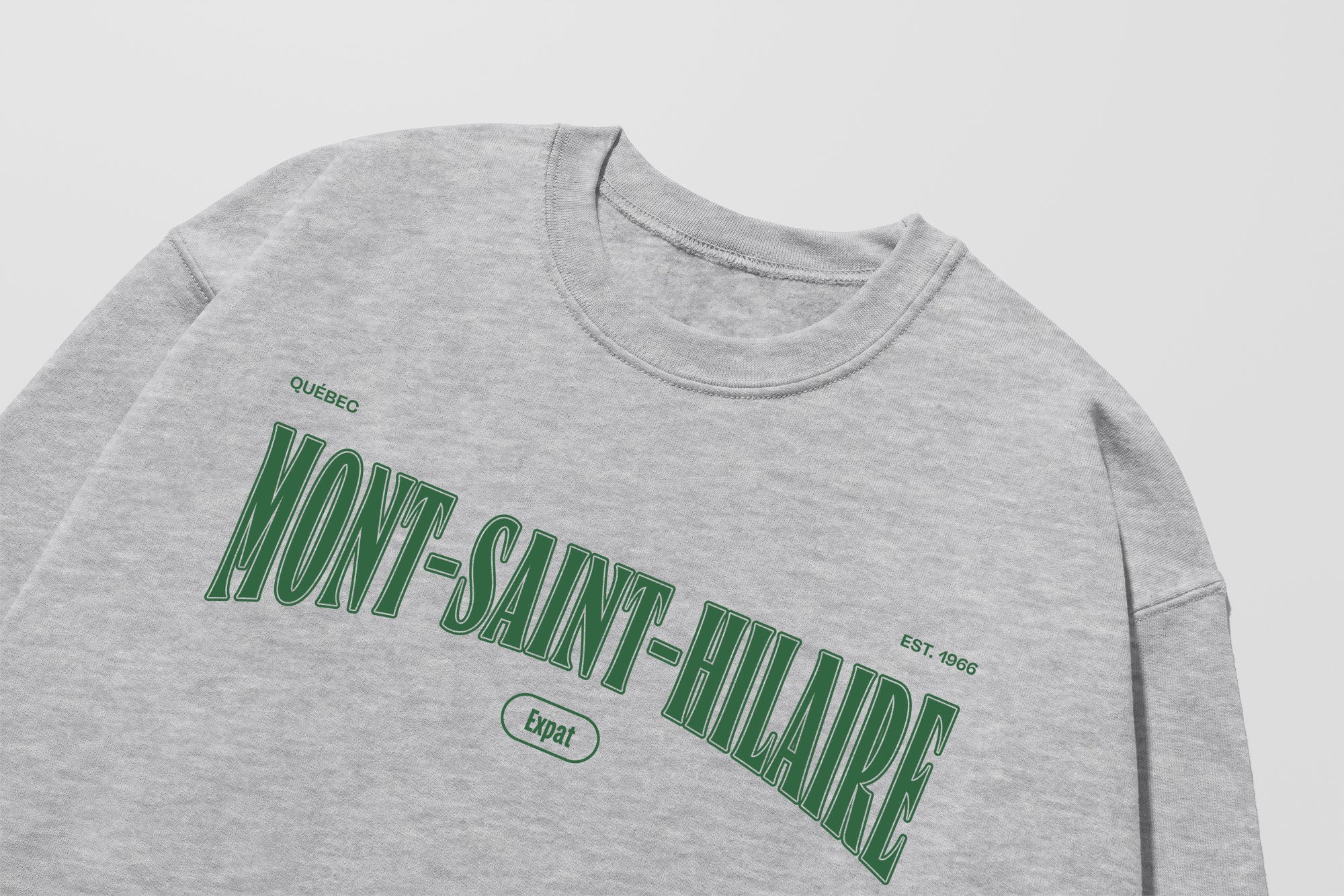 Mon Crew Fit - Adultes - Mont-Saint-Hilaire - Impression en Vert