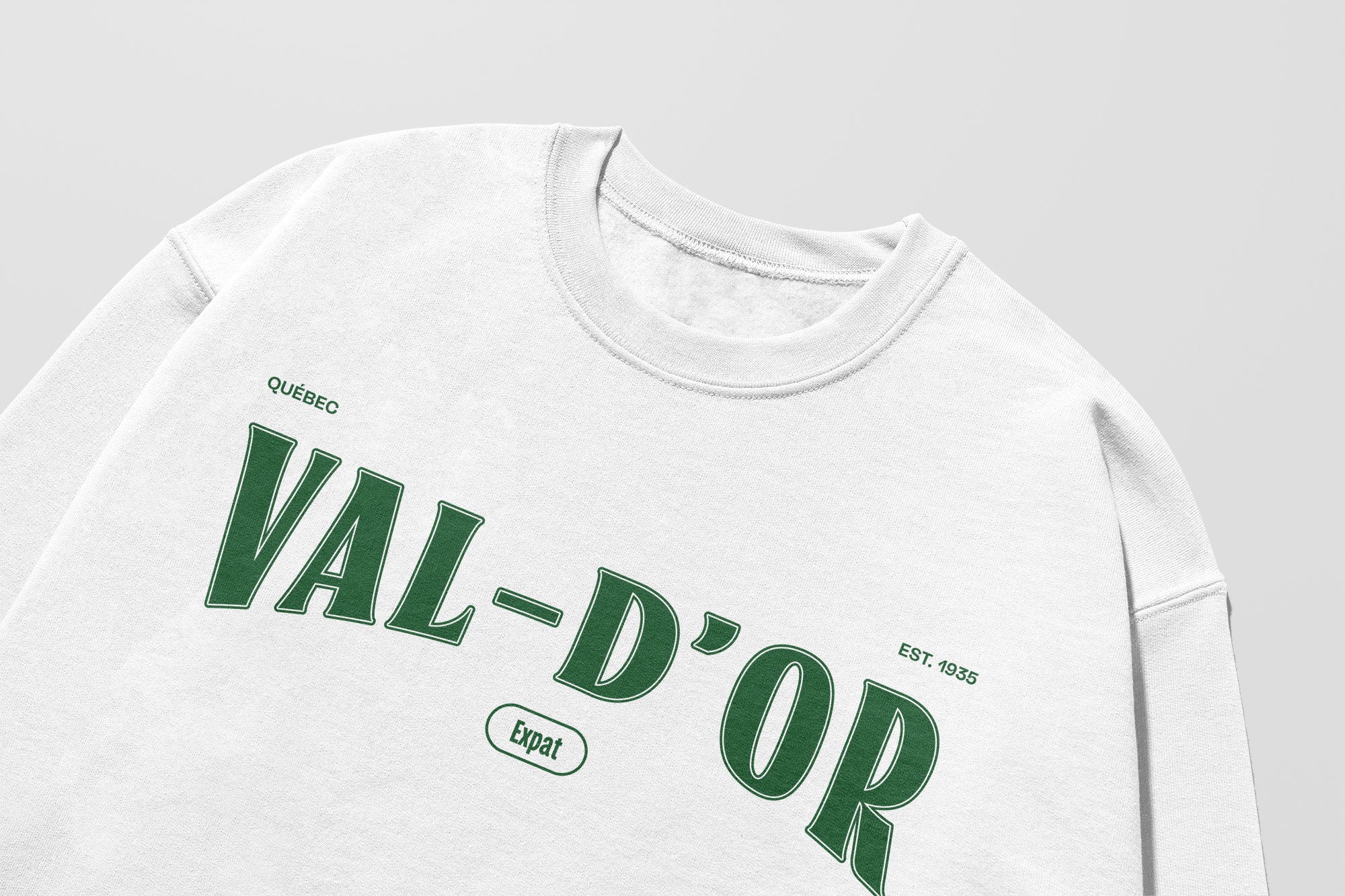 Mon Crew Fit - Adultes - Val-D'or - Impression en Vert