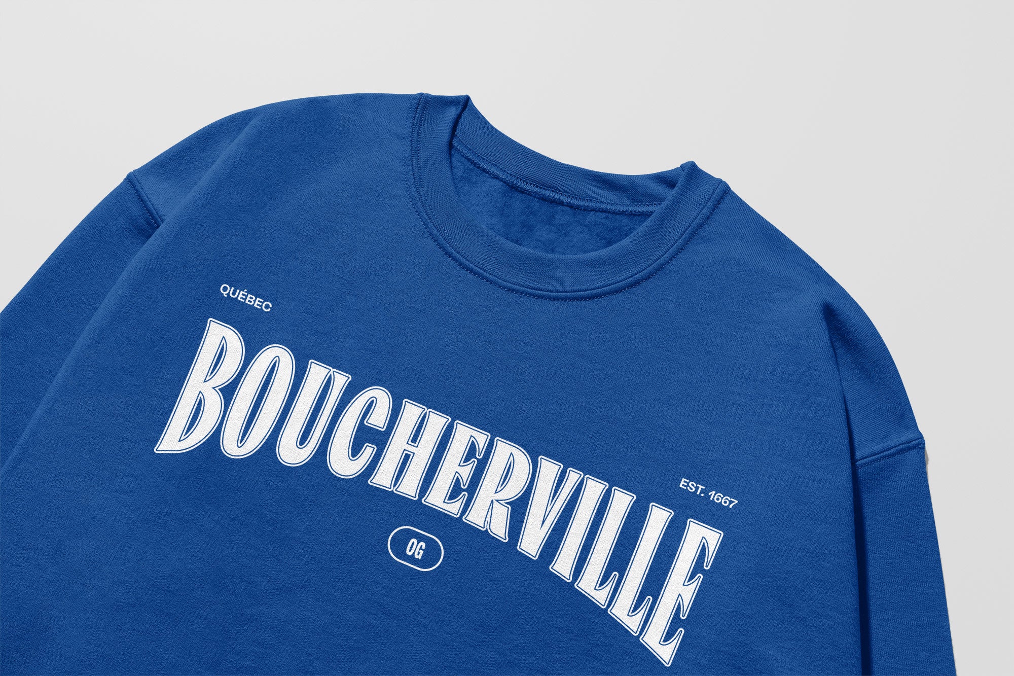 Mon Crew Confort - Adultes - Boucherville - Impression en Blanc