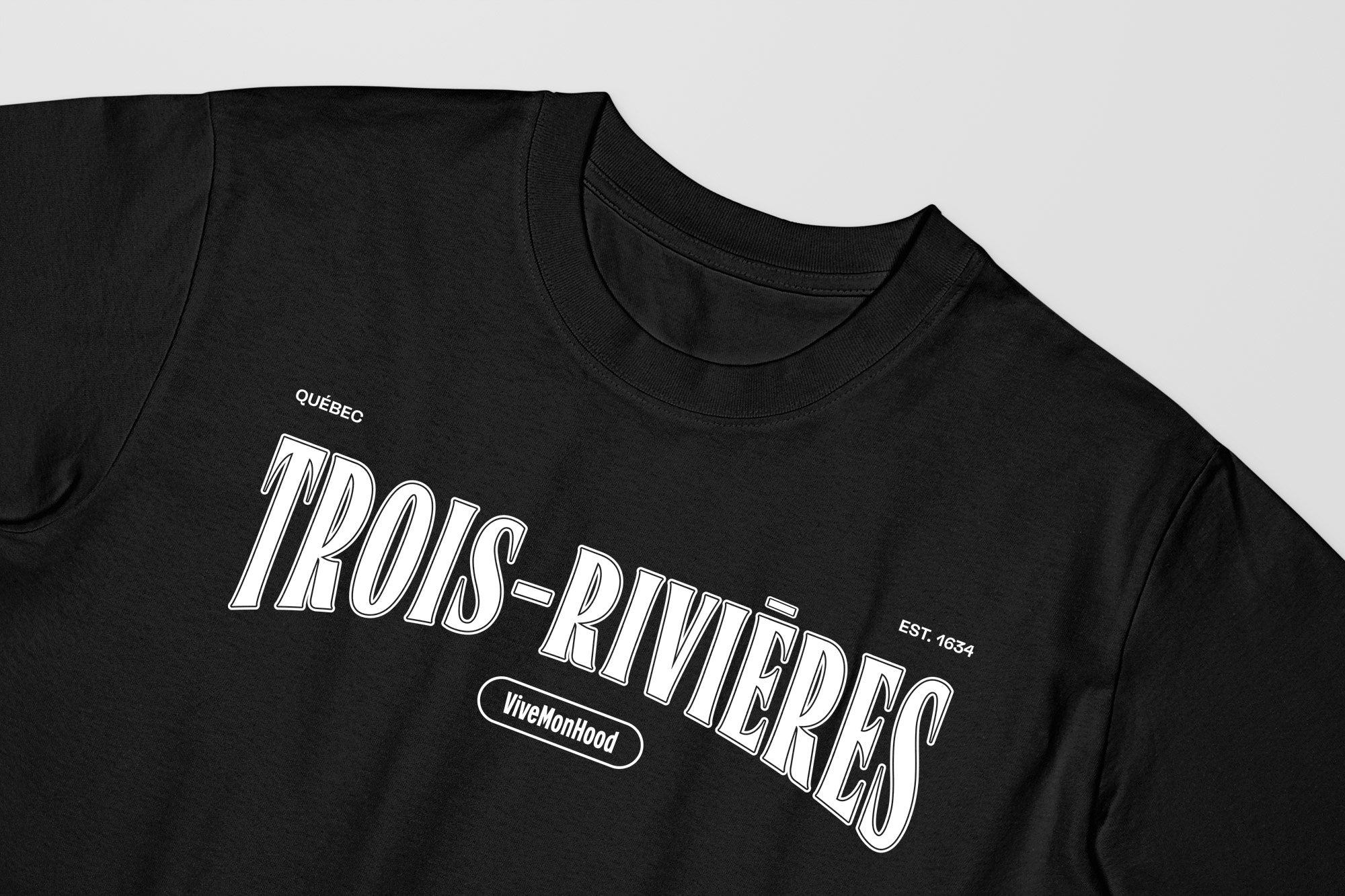 Mon T-Shirt Garçon - Adultes - Trois-Rivières - Impression en Blanc