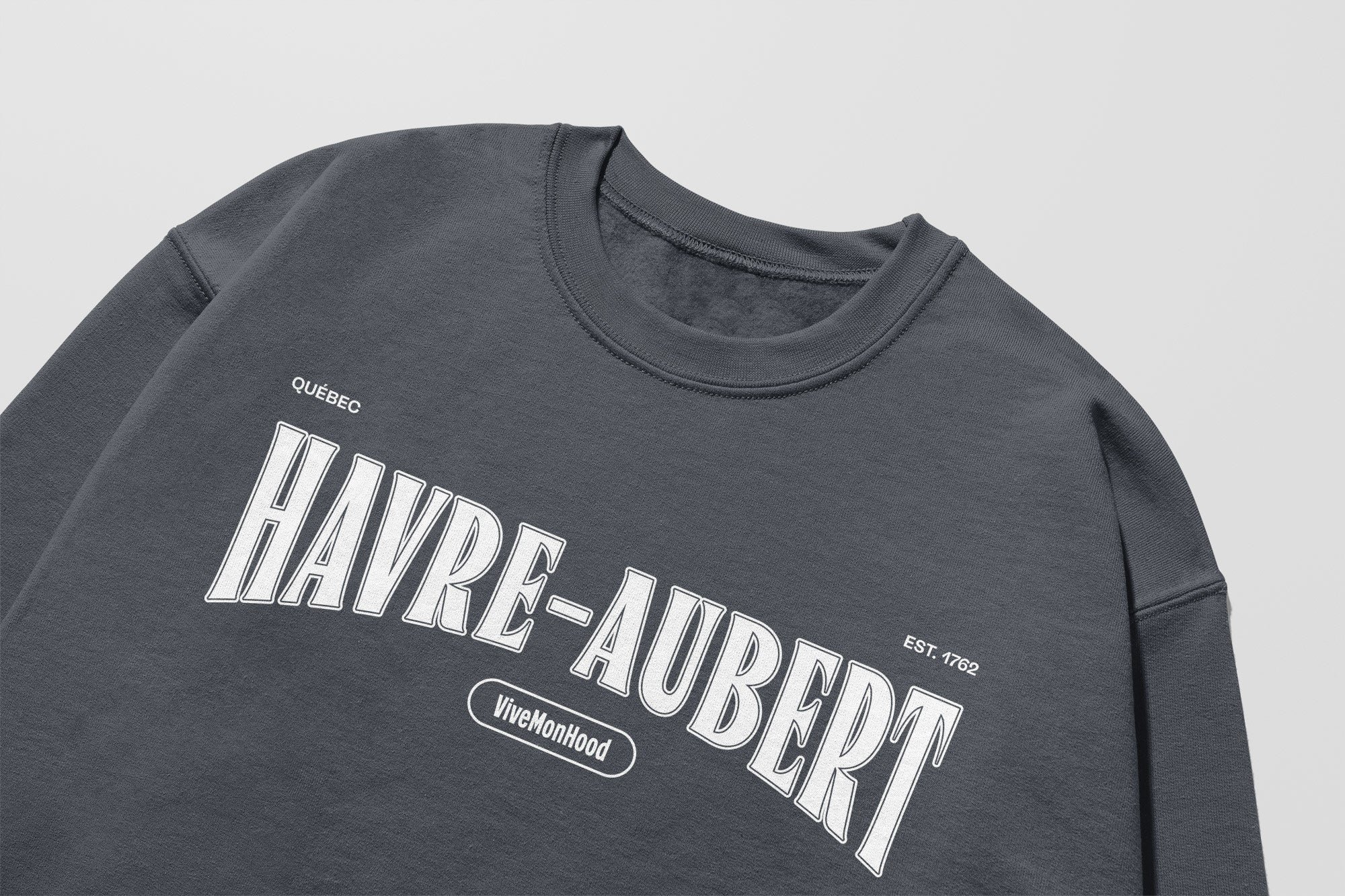 Mon Crew Fit - Enfants - Havre-Aubert - Impression en Blanc