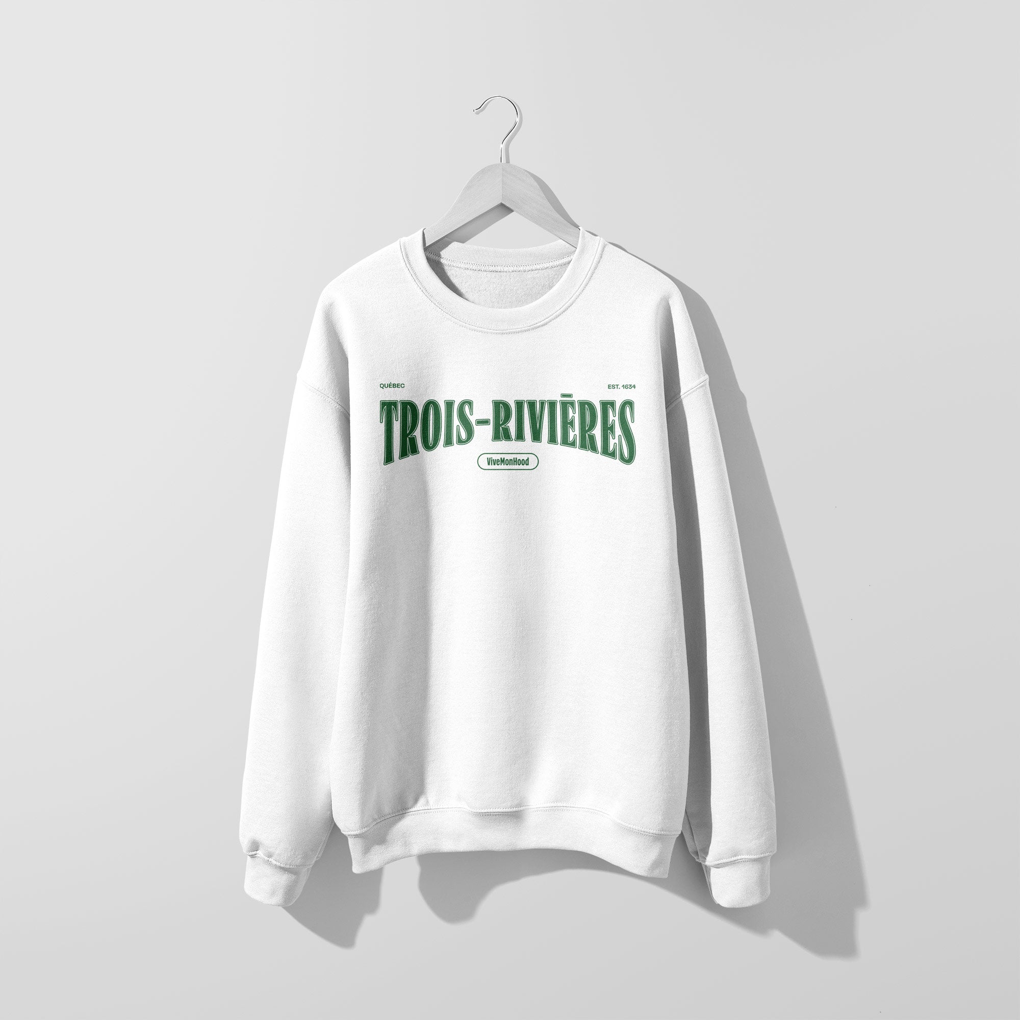 Mon Crew Fit - Adultes - Trois-Rivières - Impression en Vert