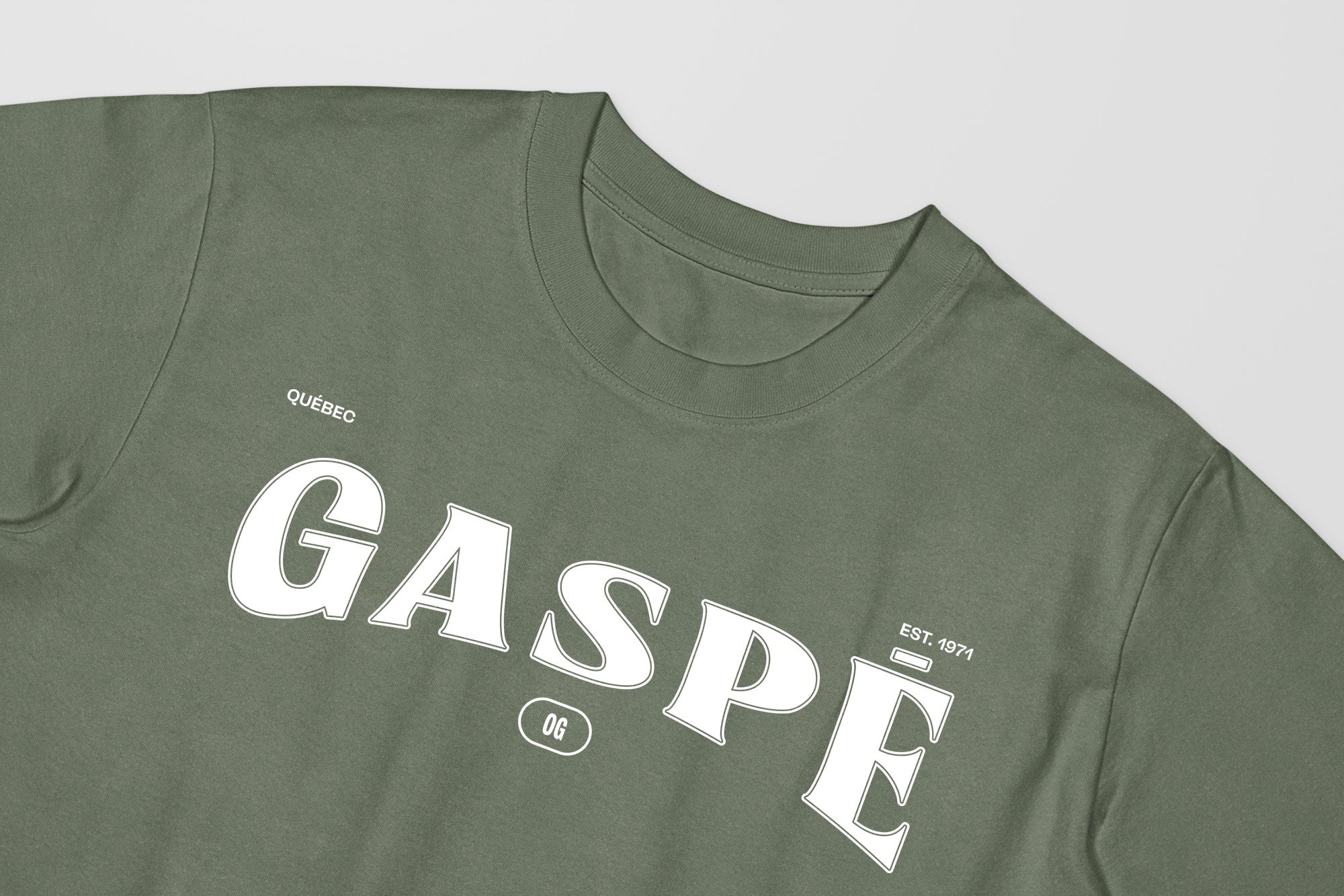 Mon T-Shirt Garçon - Adultes - Gaspé - Impression en Blanc