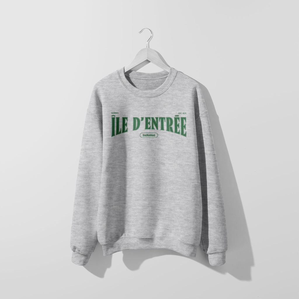 Mon Crew Fit - Adultes - Ile d'entree - Impression en Vert
