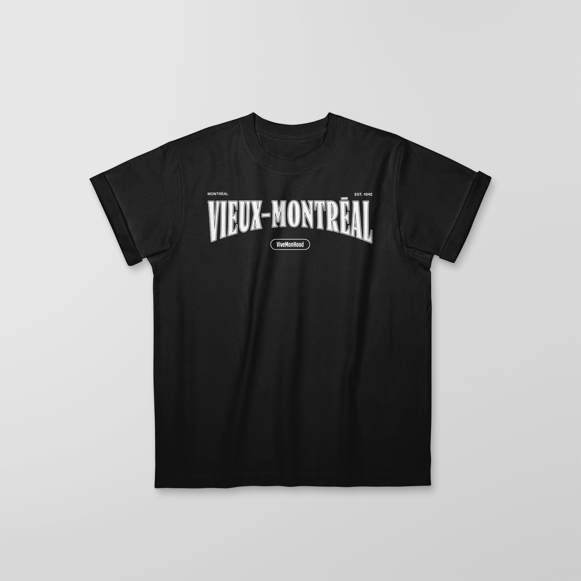 Mon T-Shirt Garçon - Adultes - Vieux-Montréal - Impression en Blanc
