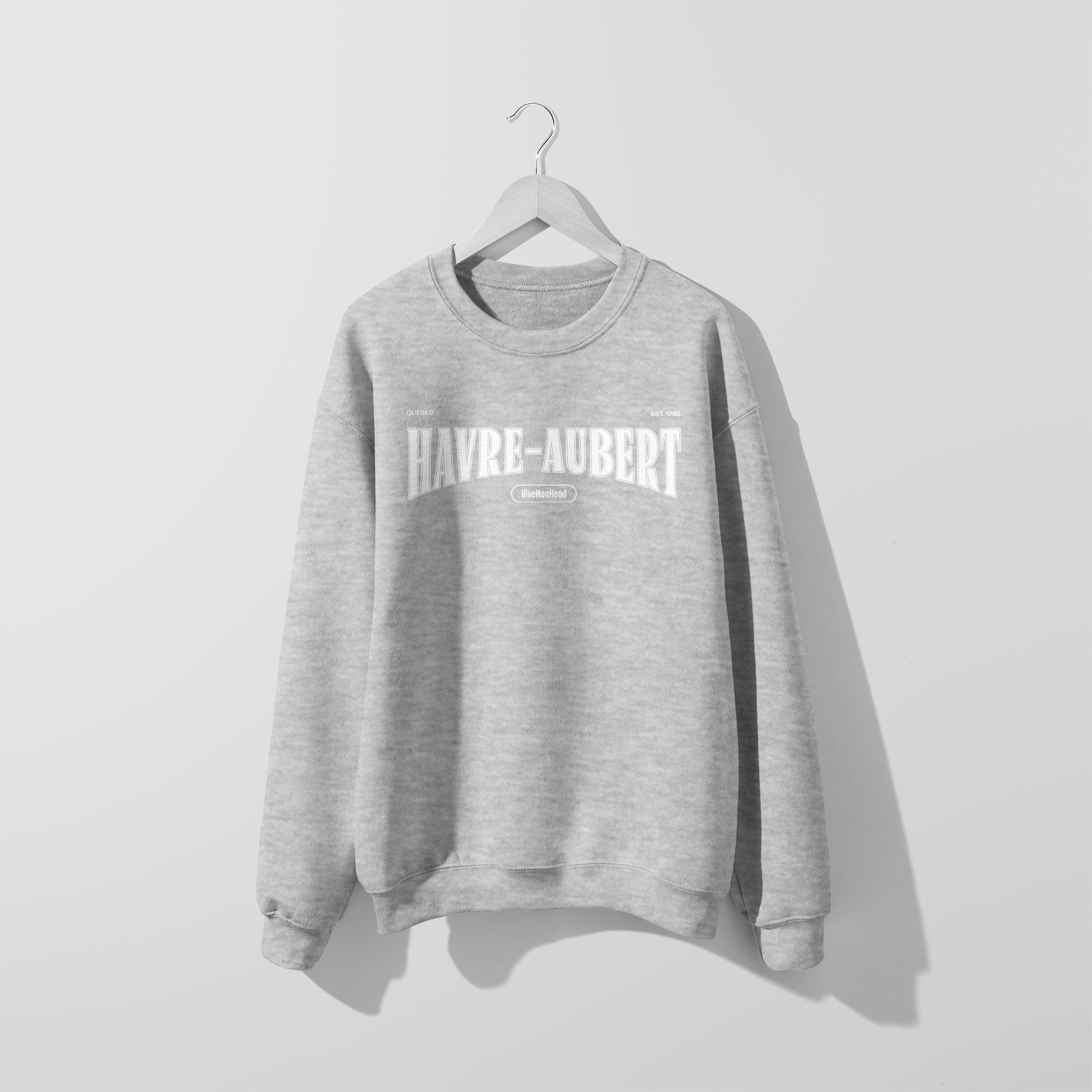 Mon Crew Fit - Adultes - Havre-Aubert - Impression en Blanc