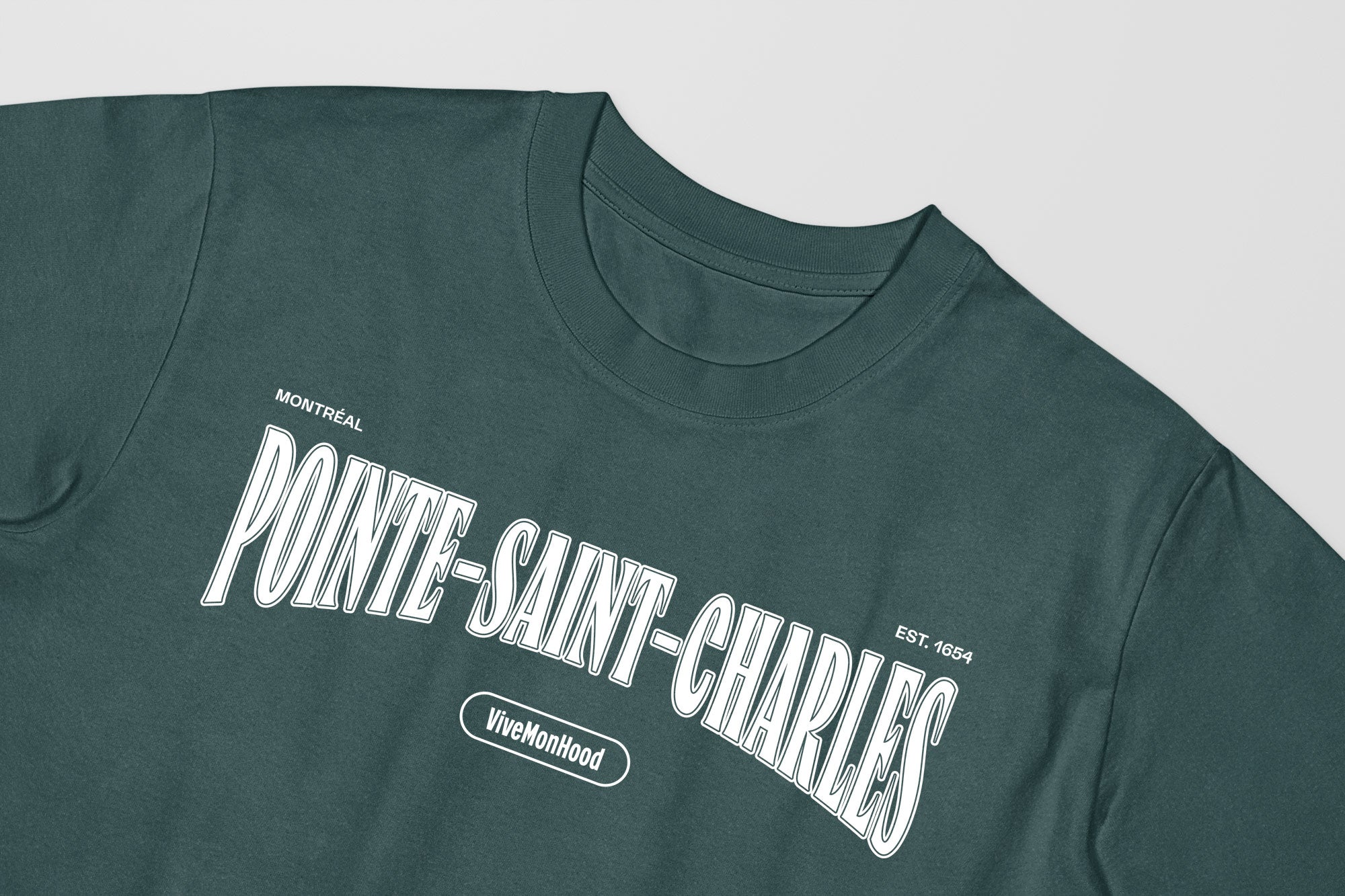 Mon T-Shirt Garçon - Adultes - Pointe-Saint-Charles - Impression en Blanc