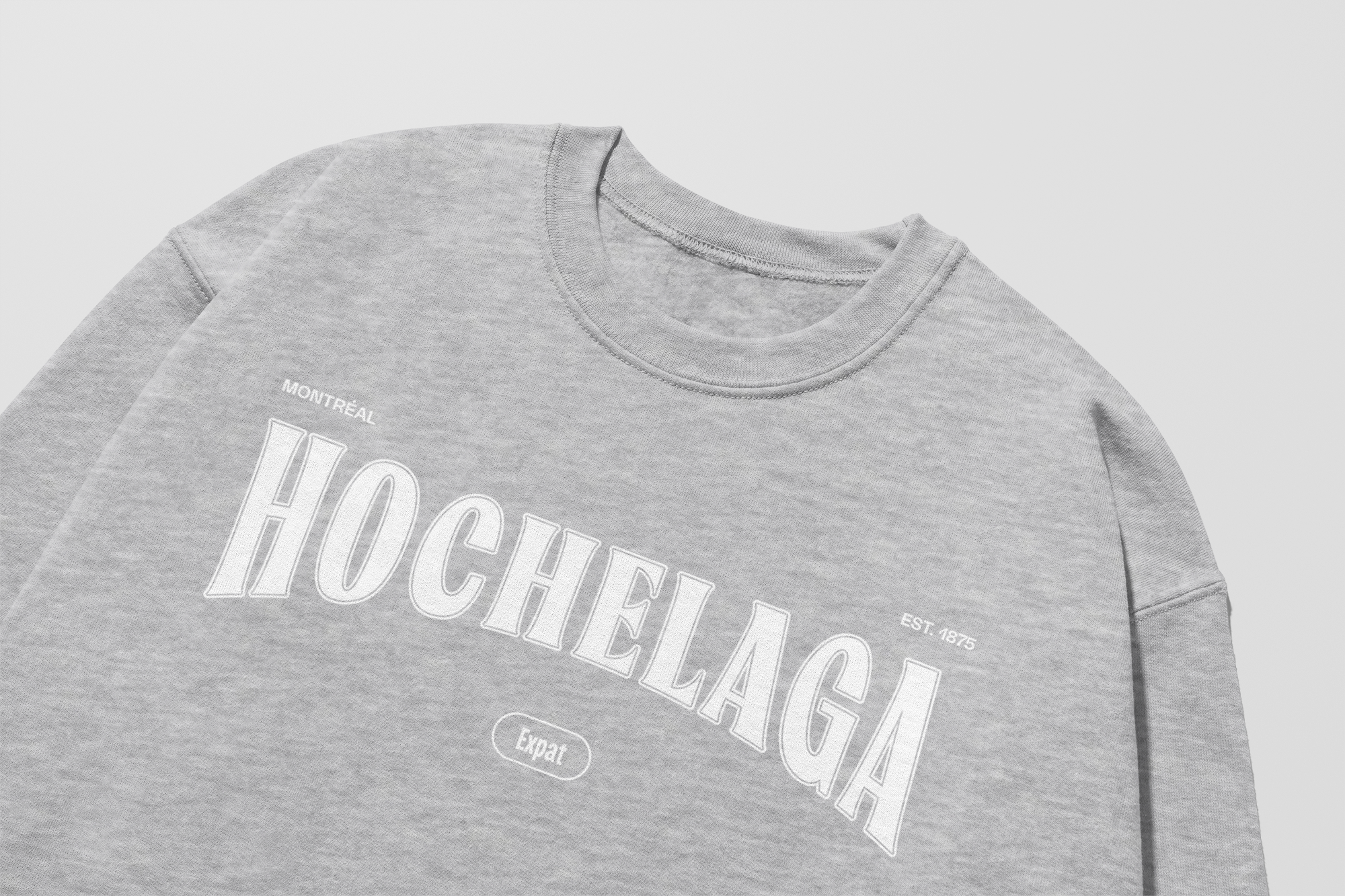 Mon Crew Fit - Hochelaga - Adulte - Blanc - Sport Gray