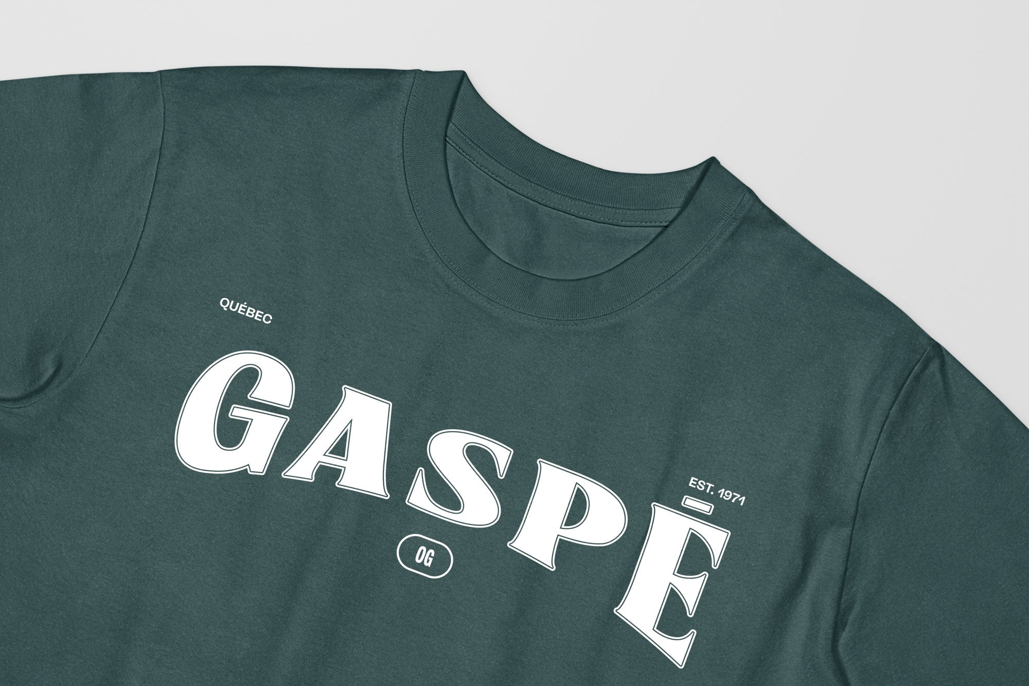 Mon T-Shirt Garçon - Adultes - Gaspé - Impression en Blanc