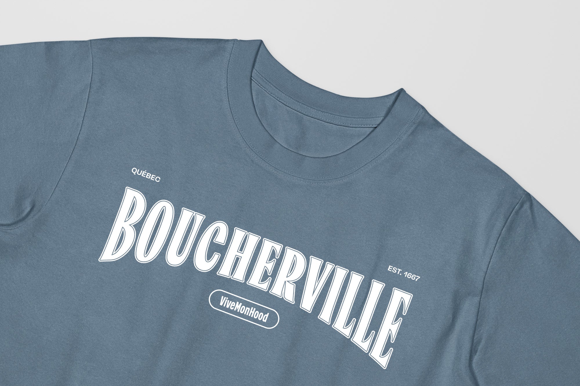 Mon T-Shirt Garçon - Adultes - Boucherville - Impression en Blanc