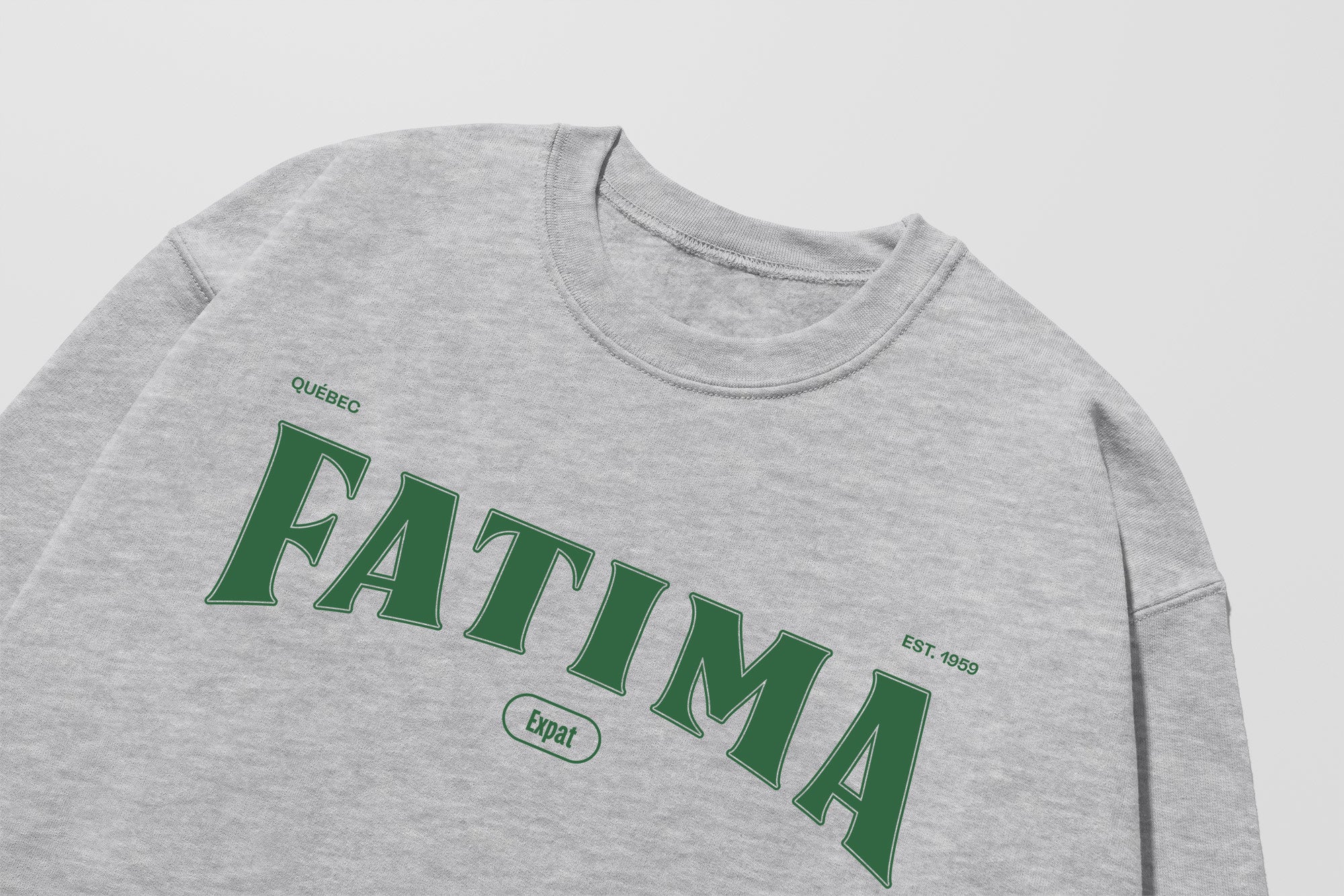 Mon Crew Fit - Adultes - Fatima - Impression en Vert