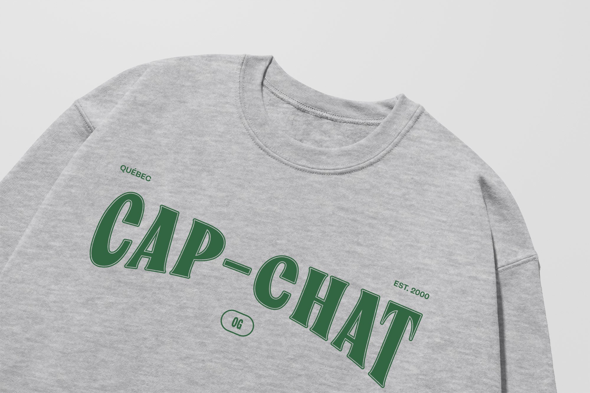 Mon Crew Fit - Adultes - Cap-Chat - Impression en Vert