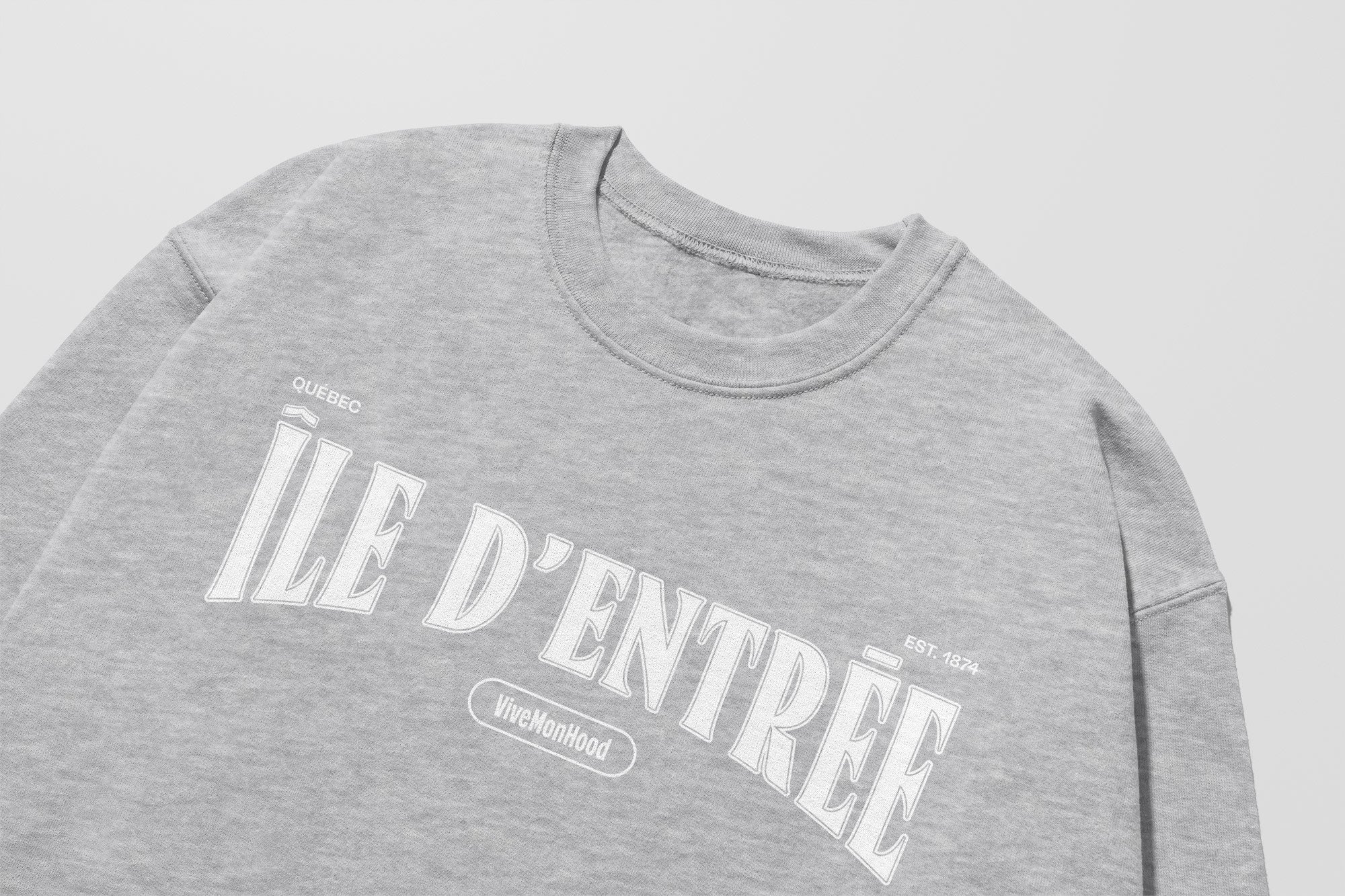 Mon Crew Fit - Enfants - Ile d'entree - Impression en Blanc