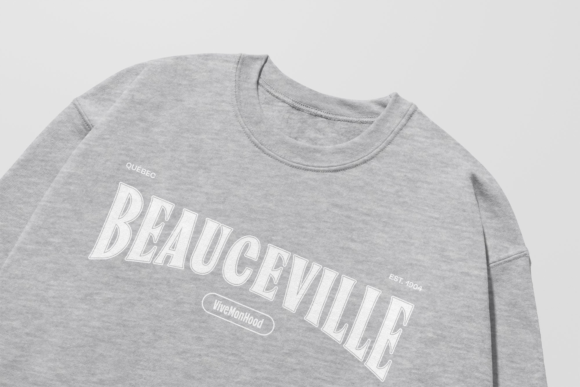 Mon Crew Fit - Enfants - Beauceville - Impression en Blanc