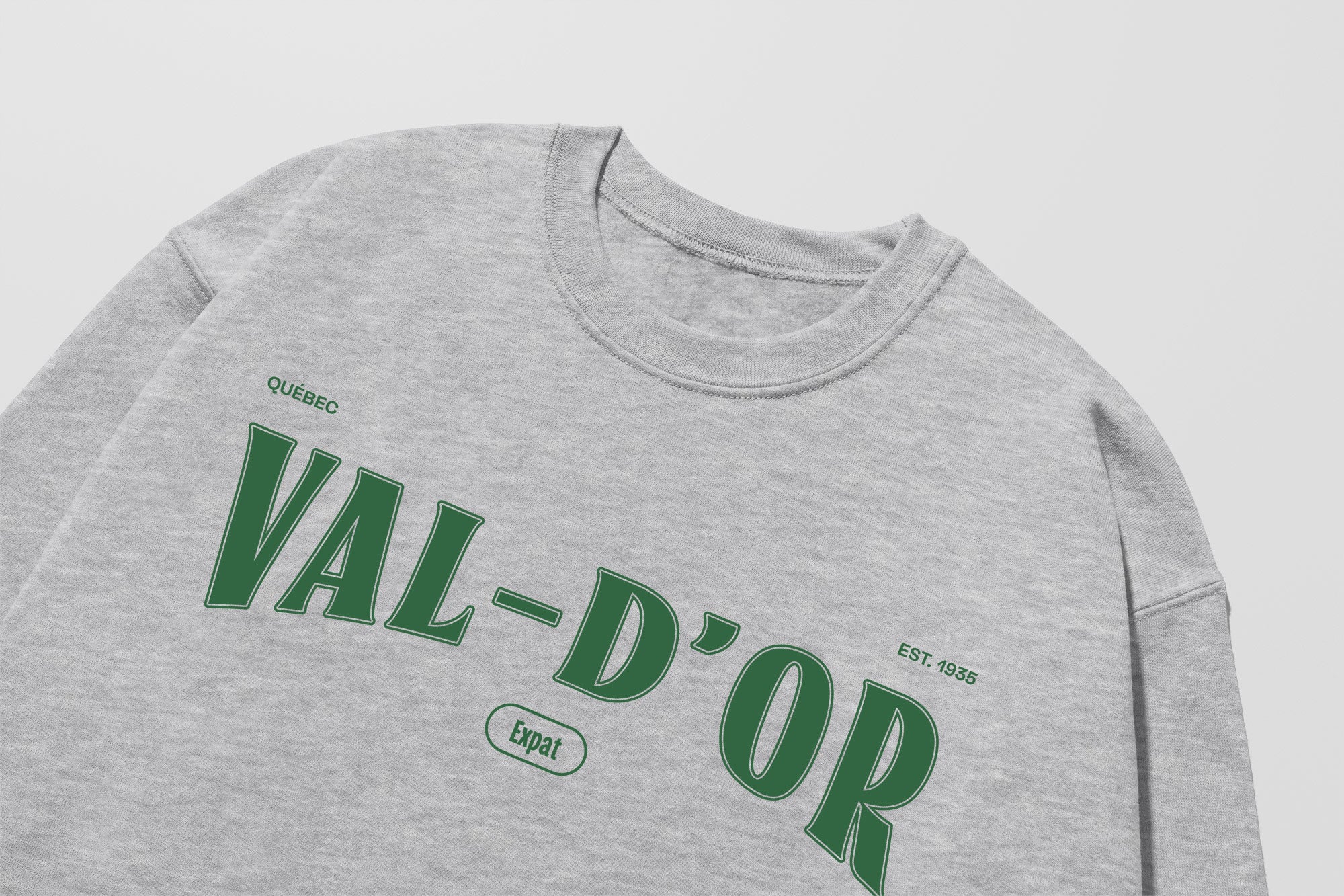 Mon Crew Fit - Adultes - Val-D'or - Impression en Vert