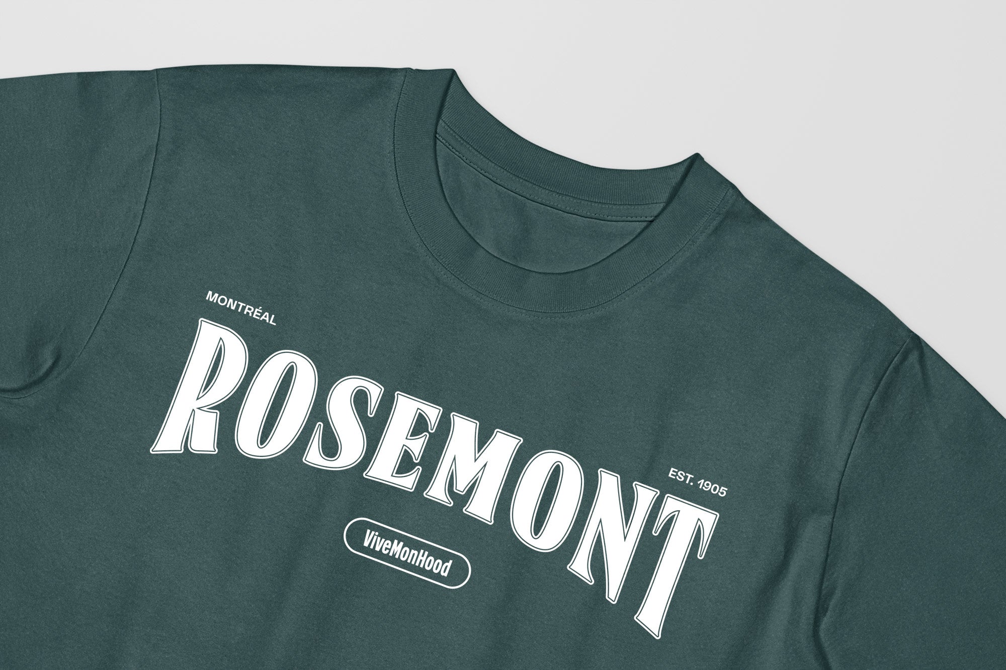 Mon T-Shirt Garçon - Adultes - Rosemont - Impression en Blanc