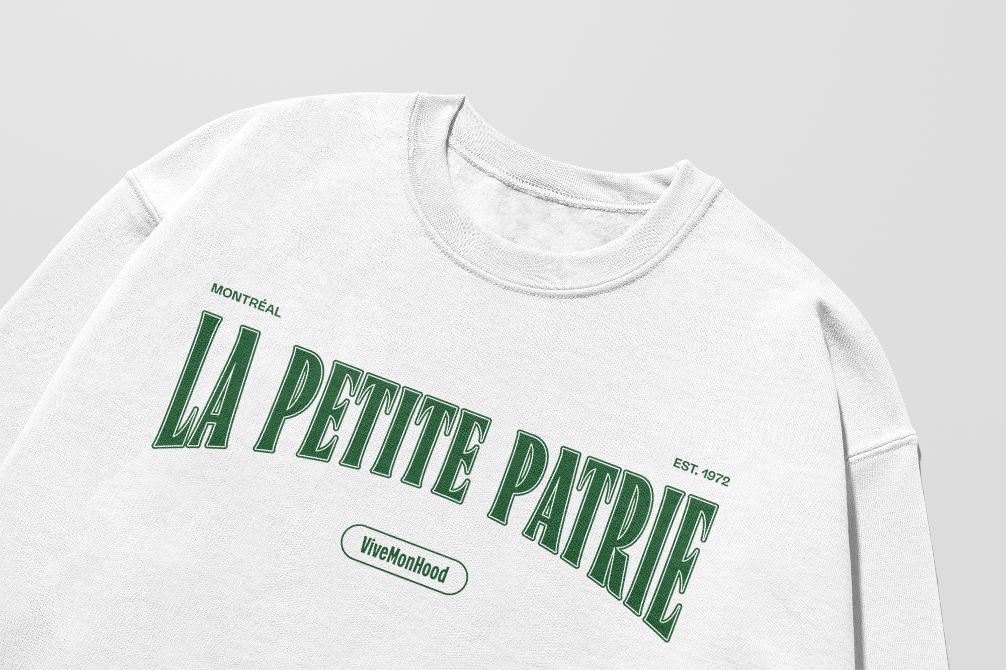 Mon Crew Fit - La Petite Patrie - Adulte - Vert - Blanc