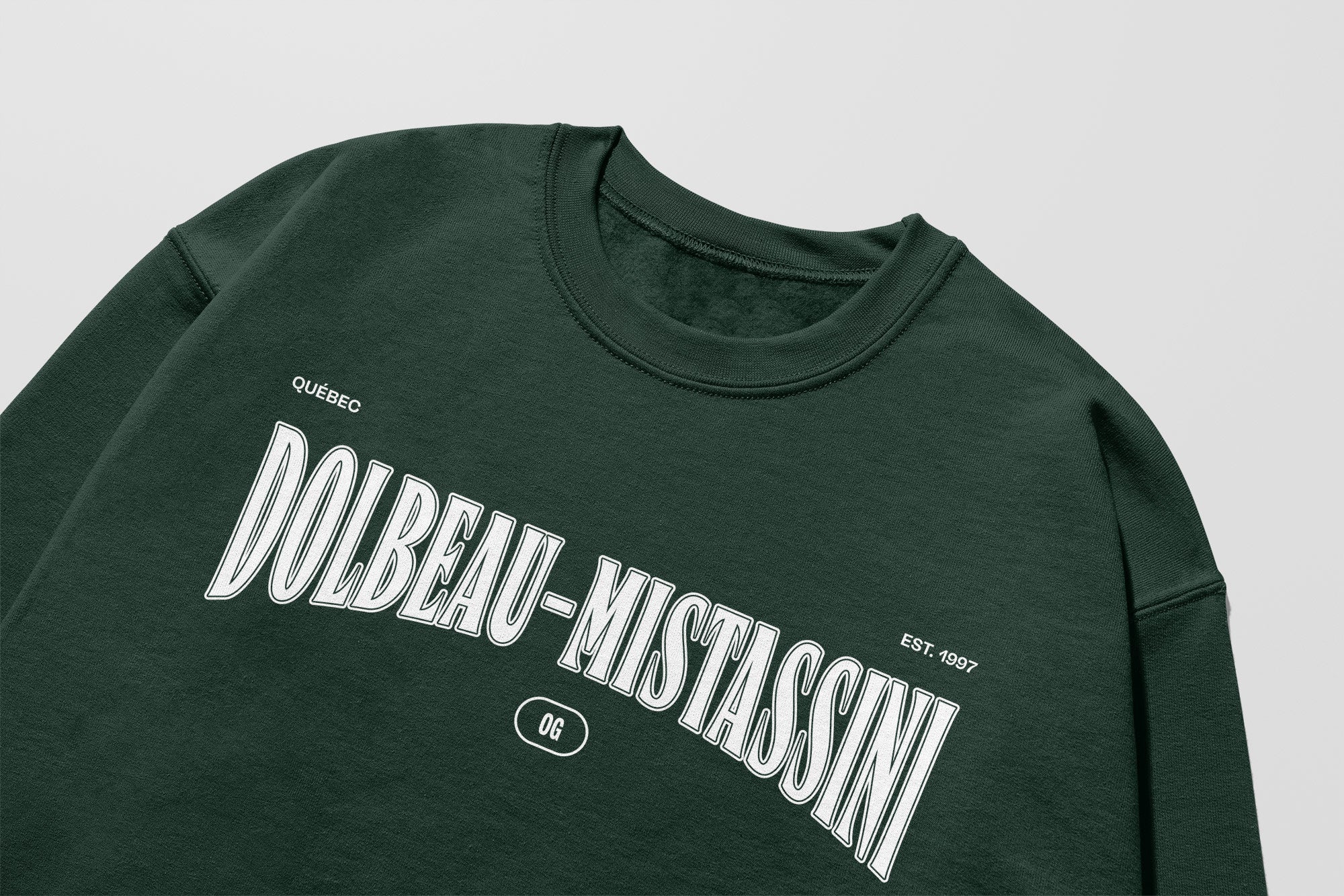 Mon Crew Confort - Adultes - Dolbeau-Mistassini - Impression en Blanc