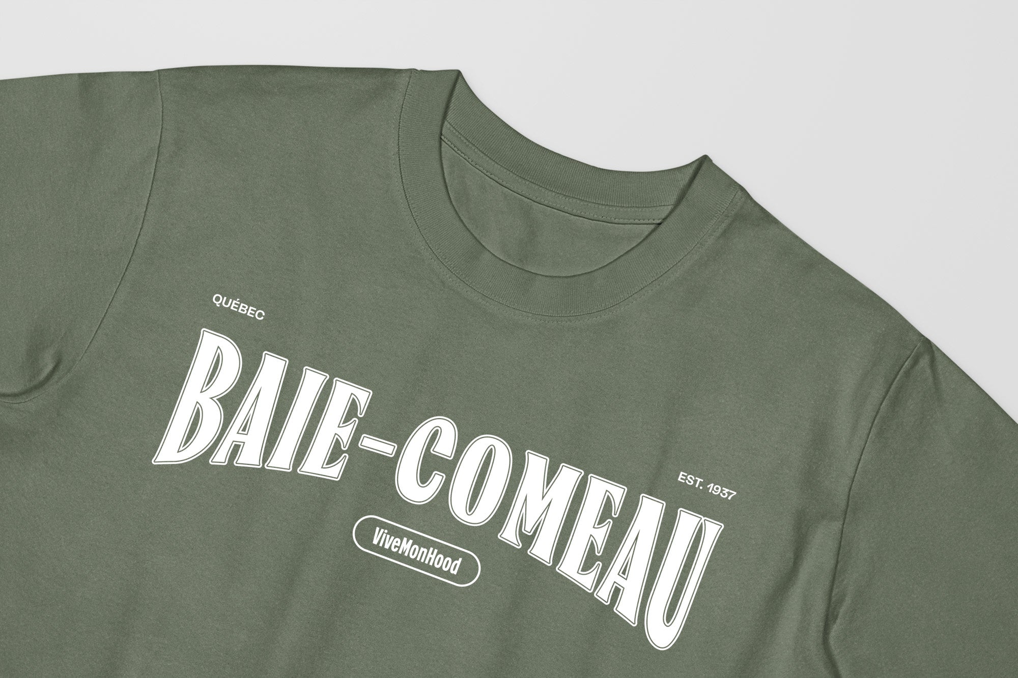 Mon T-Shirt Garçon - Adultes - Baie-Comeau - Impression en Blanc