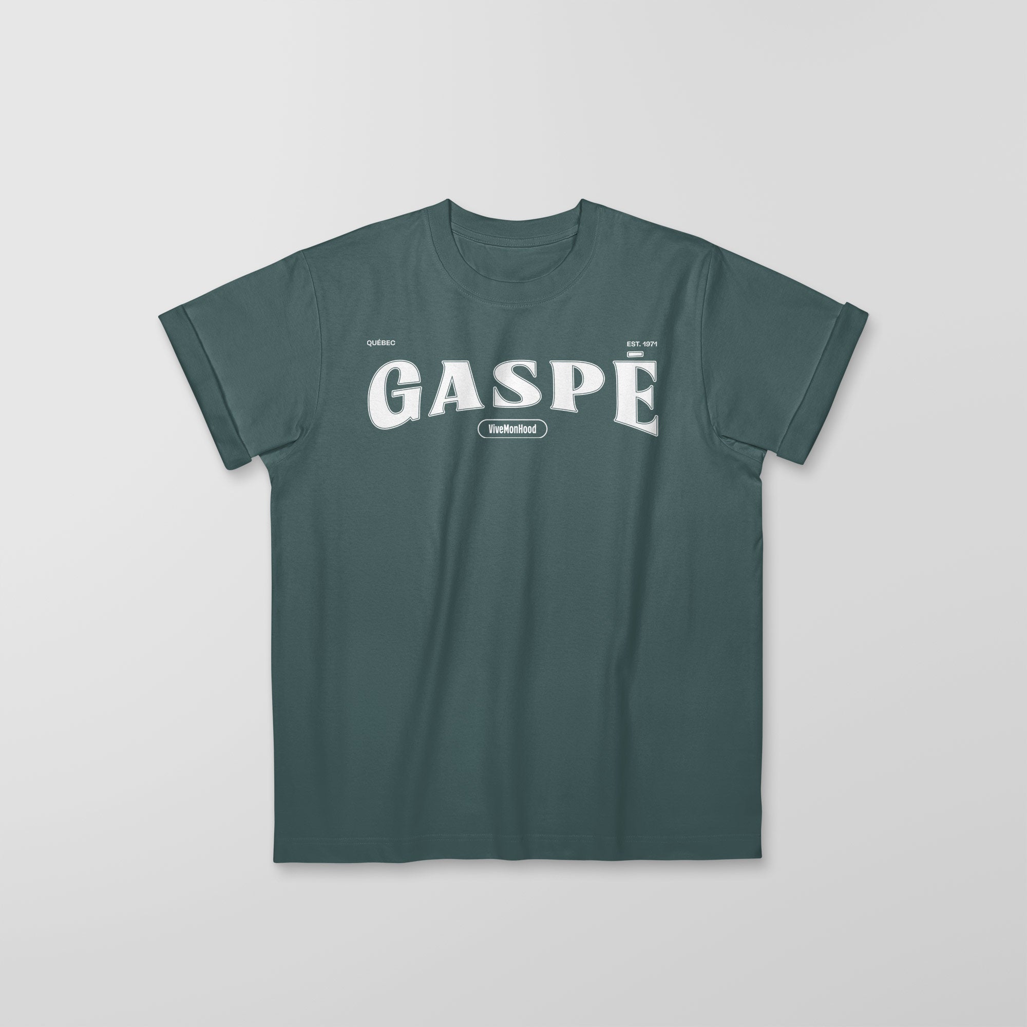 Mon T-Shirt Garçon - Adultes - Gaspé - Impression en Blanc