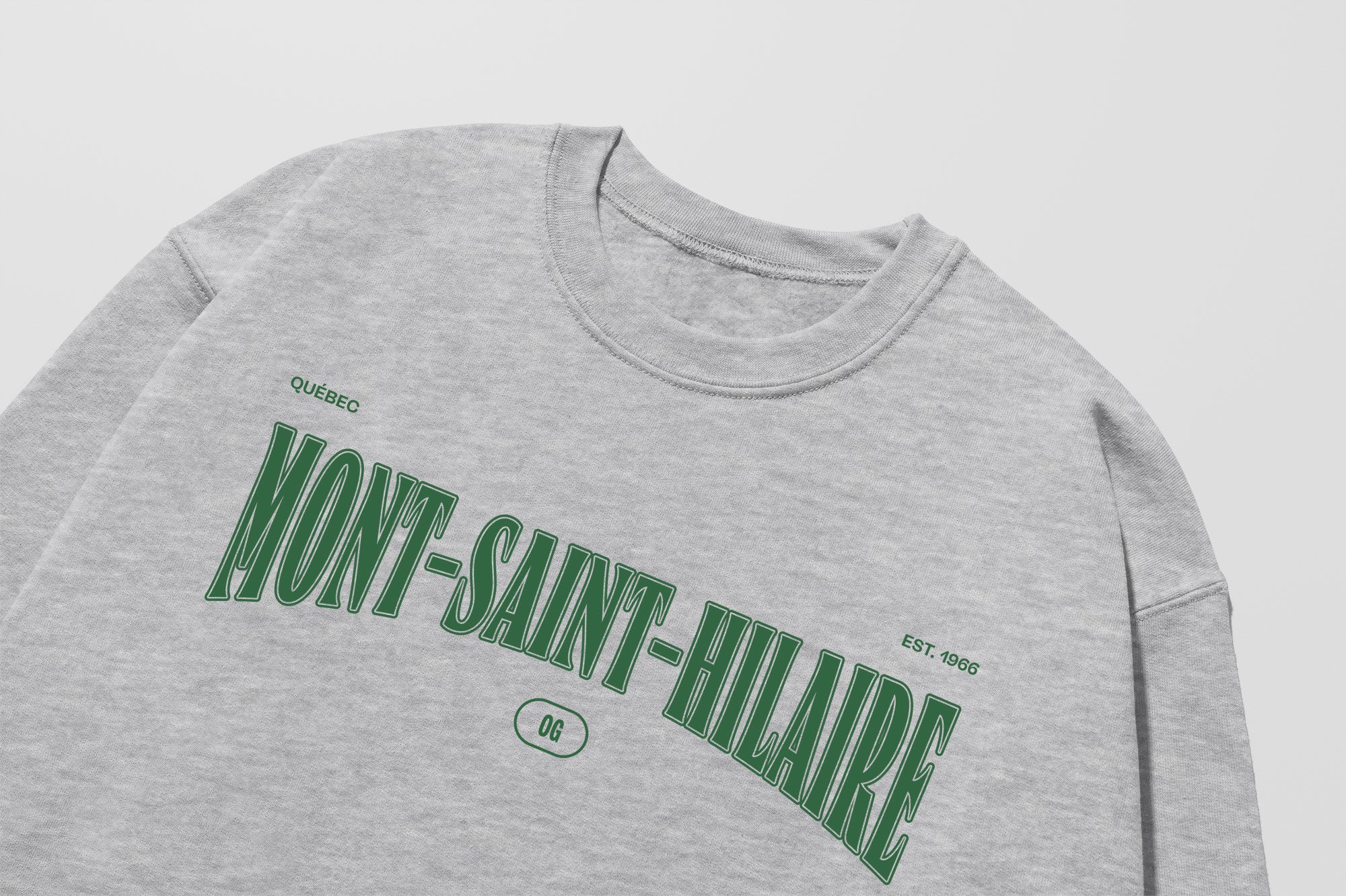 Mon Crew Fit - Adultes - Mont-Saint-Hilaire - Impression en Vert