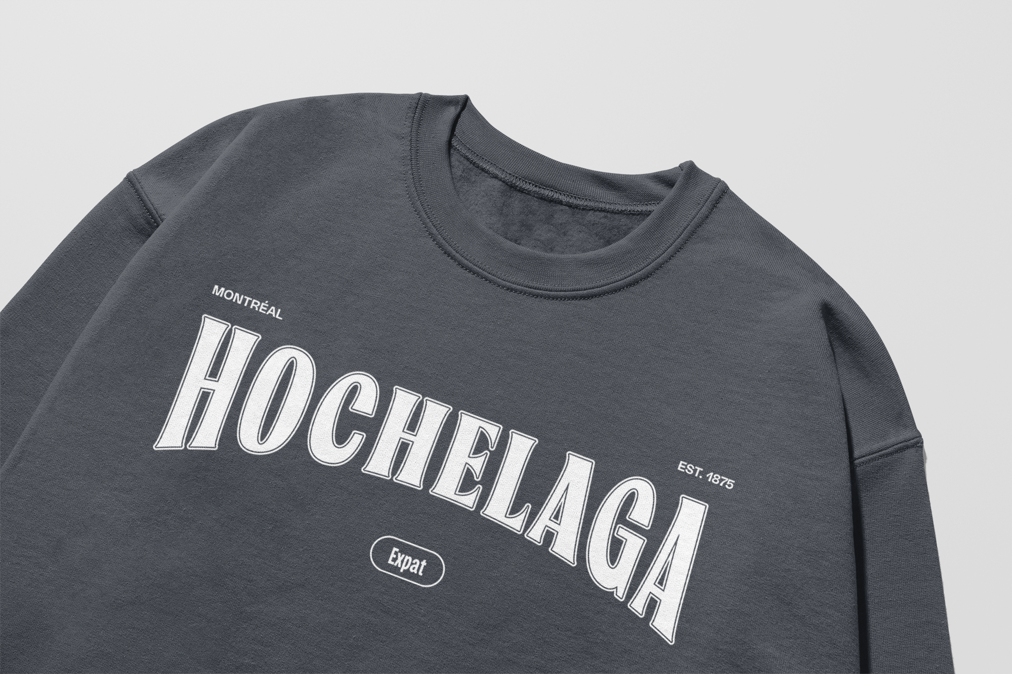 Mon Crew Fit - Hochelaga - Enfant - Blanc - Dark Heather