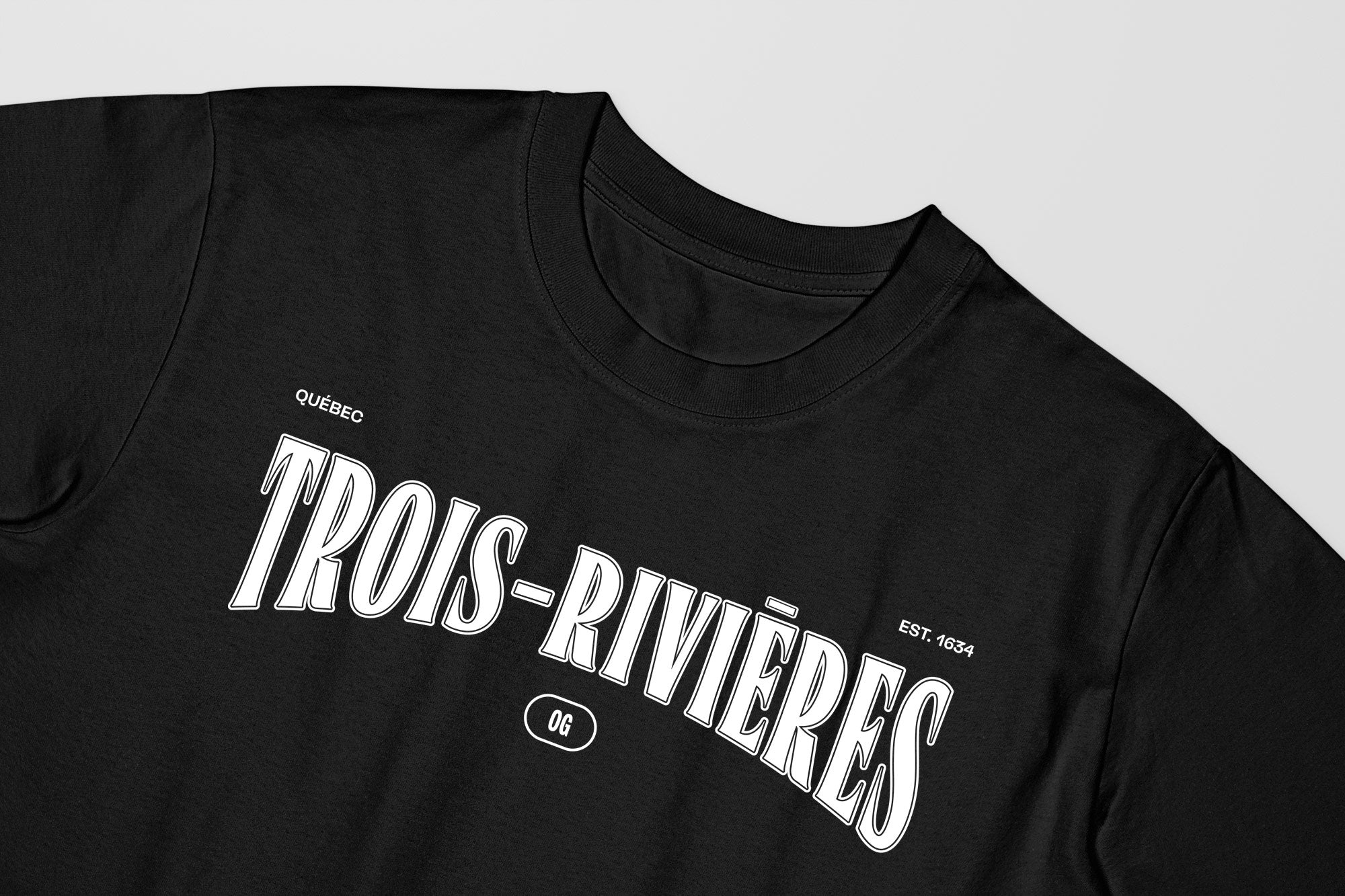 Mon T-Shirt Garçon - Adultes - Trois-Rivières - Impression en Blanc