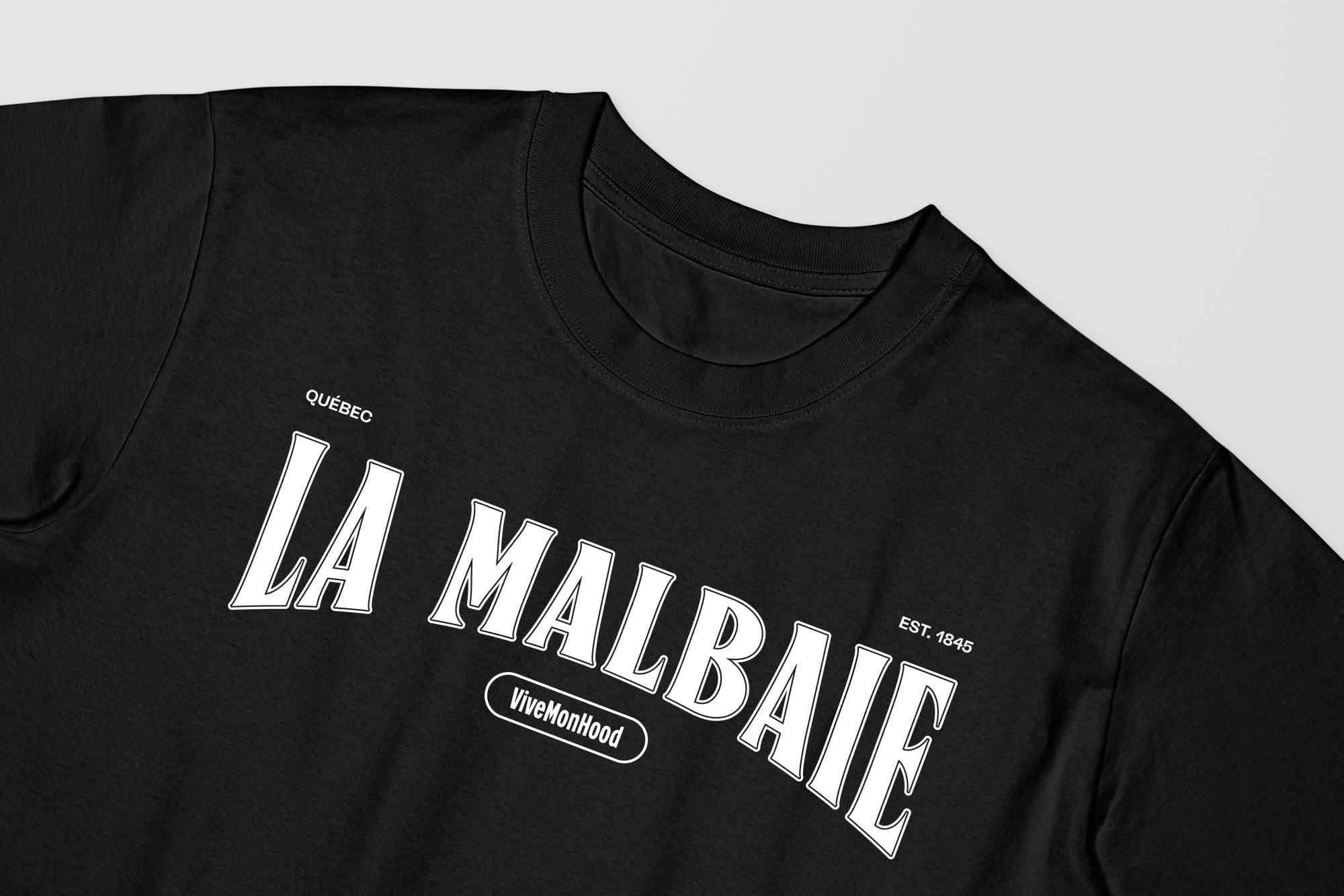Mon T-Shirt Garçon - Adultes - La Malbaie - Impression en Blanc