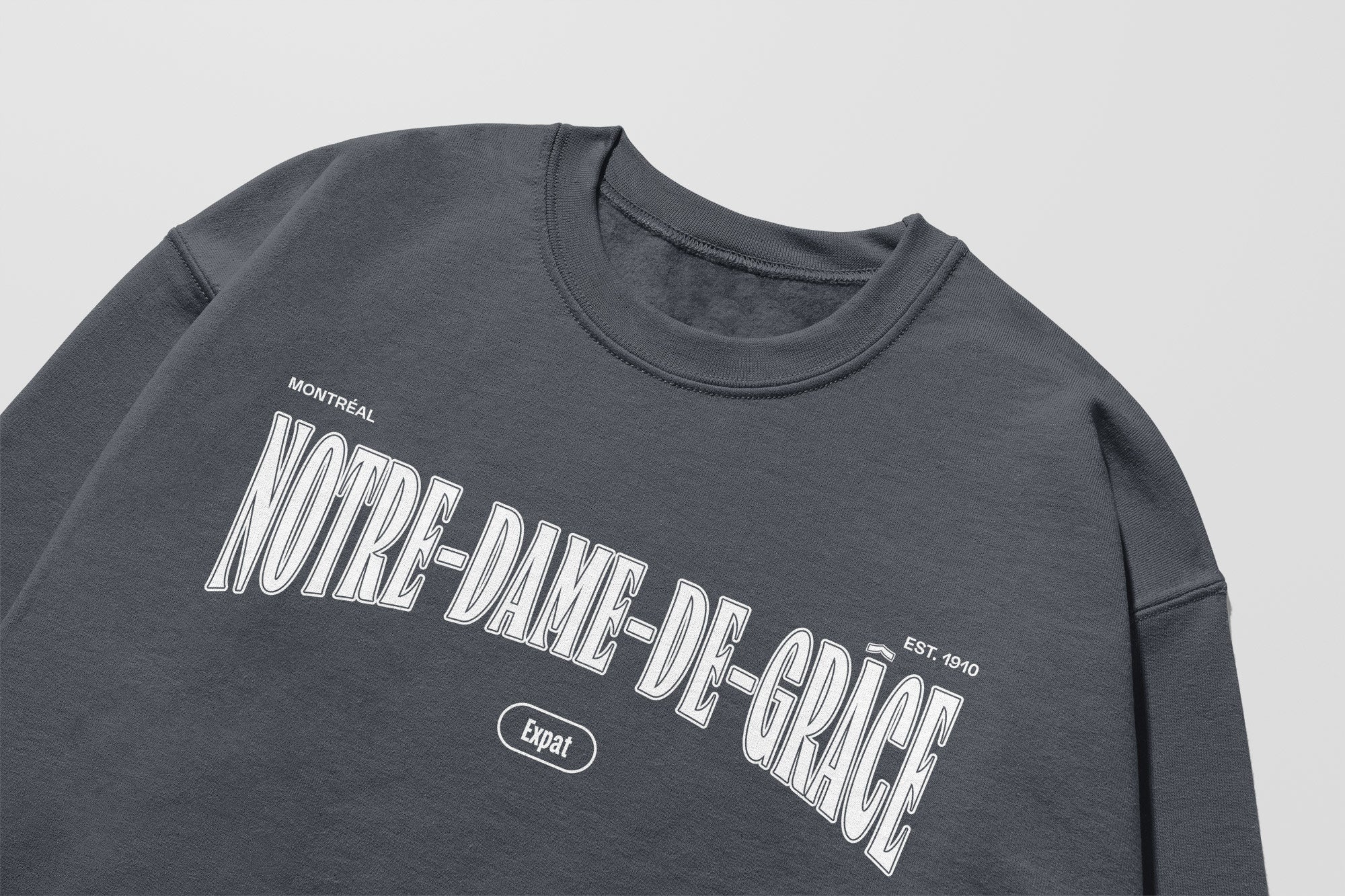 Mon Crew Fit - Enfants - Notre-Dame-de-Grace - Impression en Blanc