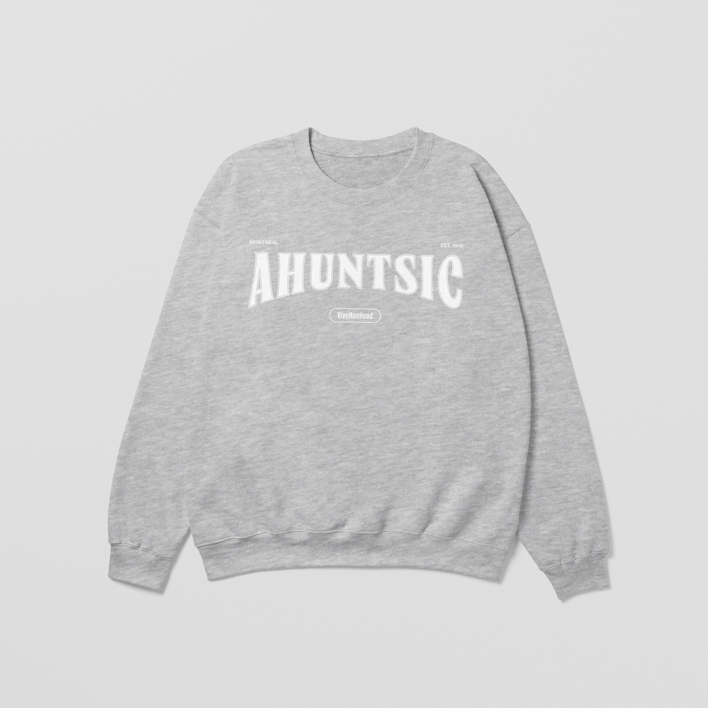 Mon Crew Fit - Ahuntsic - Enfant - Blanc - Sport Gray