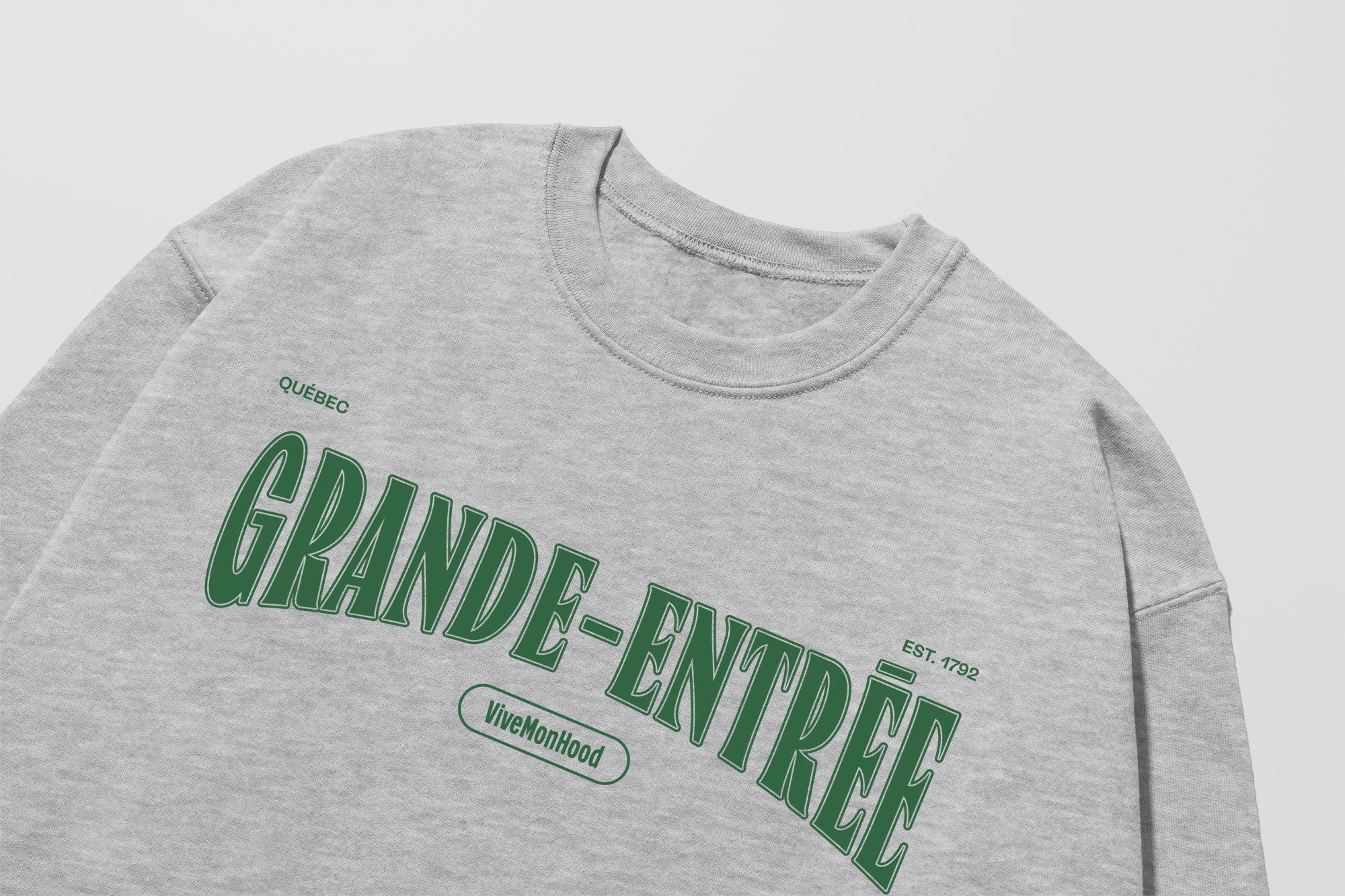 Mon Crew Fit - Adultes - Grande-Entree - Impression en Vert